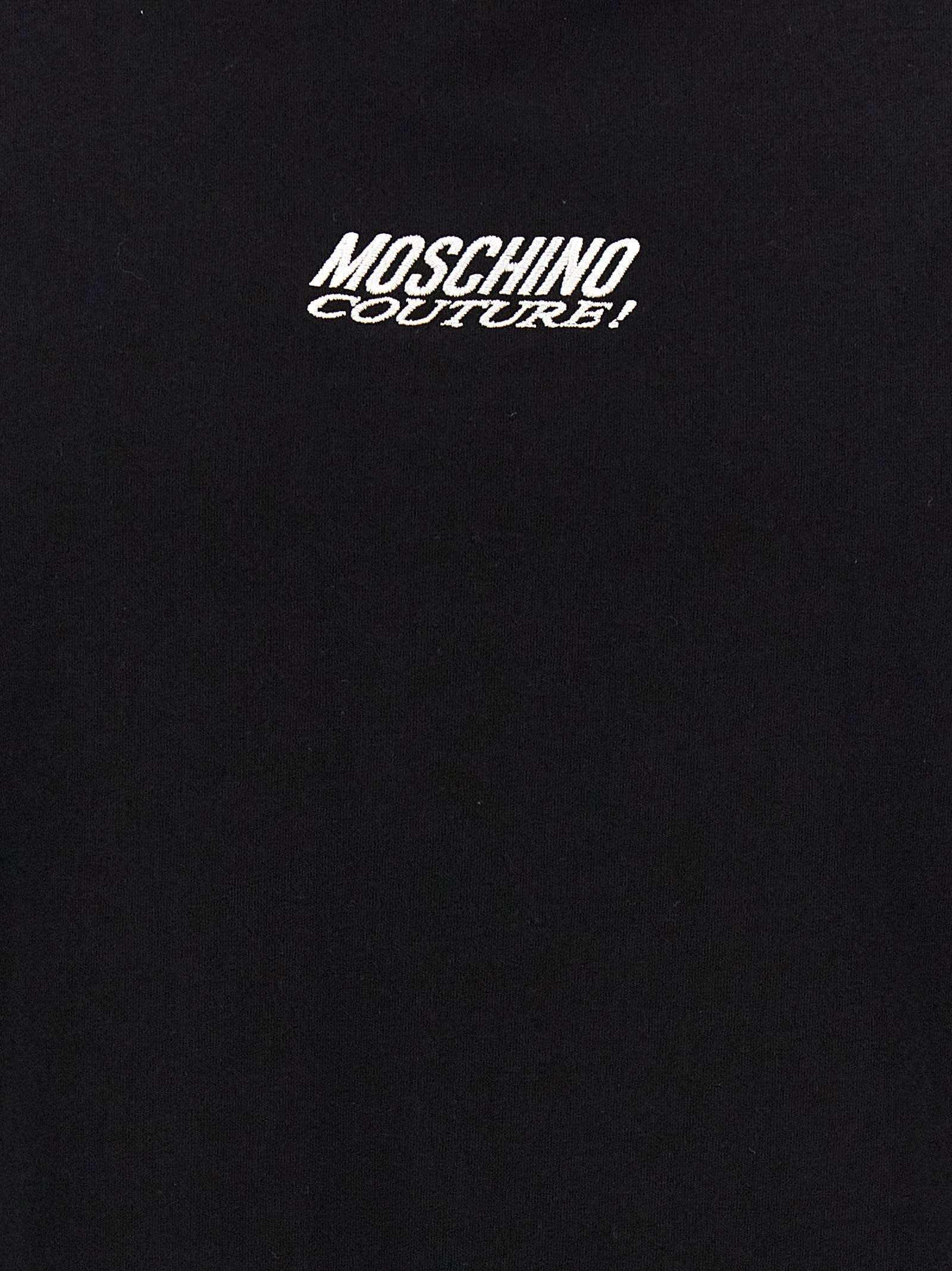 Shop Moschino Logo Embroidery T-shirt In Nero