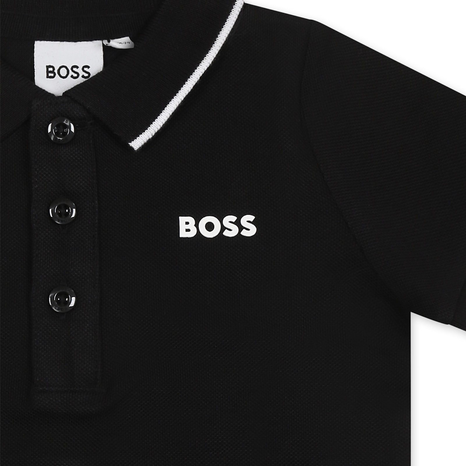 Hugo Boss Baby Boys Logo Polo Shirt In Black