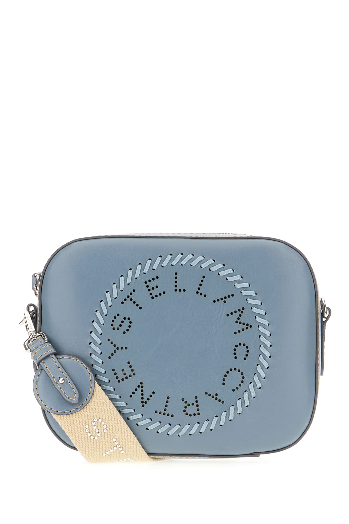 Stella Mccartney Womens Blue Lagoon Circle Faux-leather Cross-body Bag In Mat Blue Lagoon