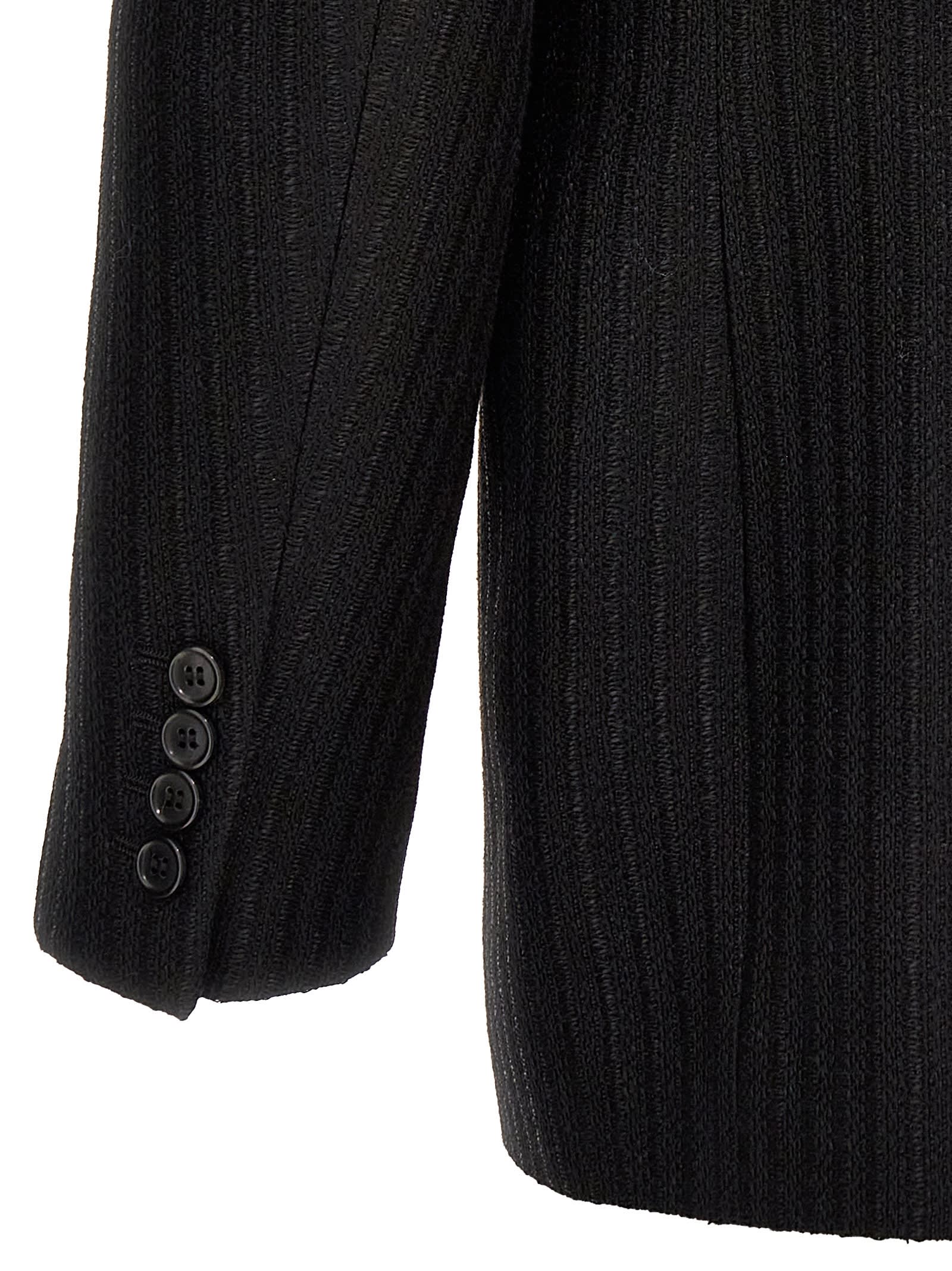 Saint Laurent Single-breasted One Button Jacket In Black