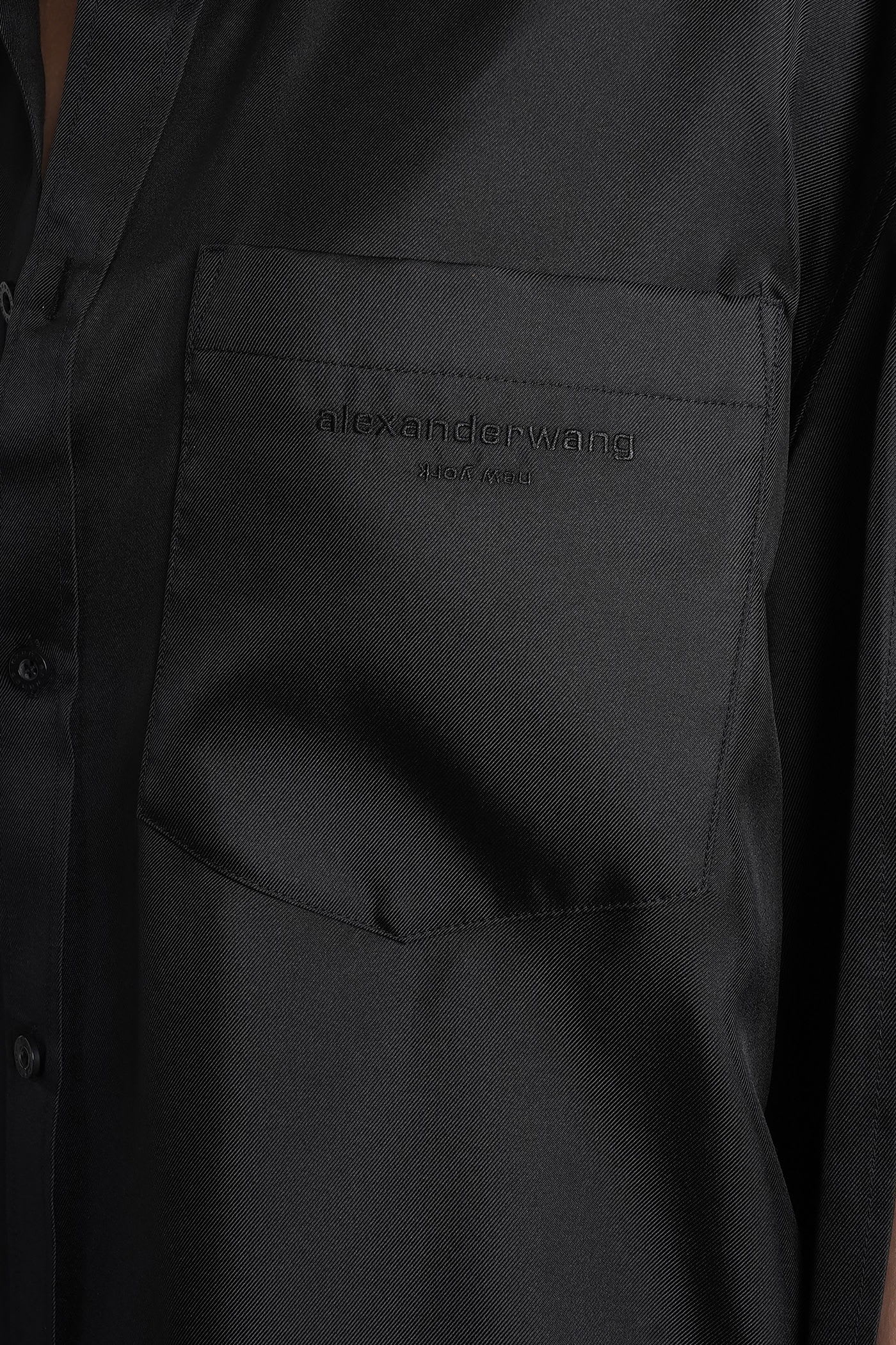 Alexander Wang Shirt In Black Silk In Black