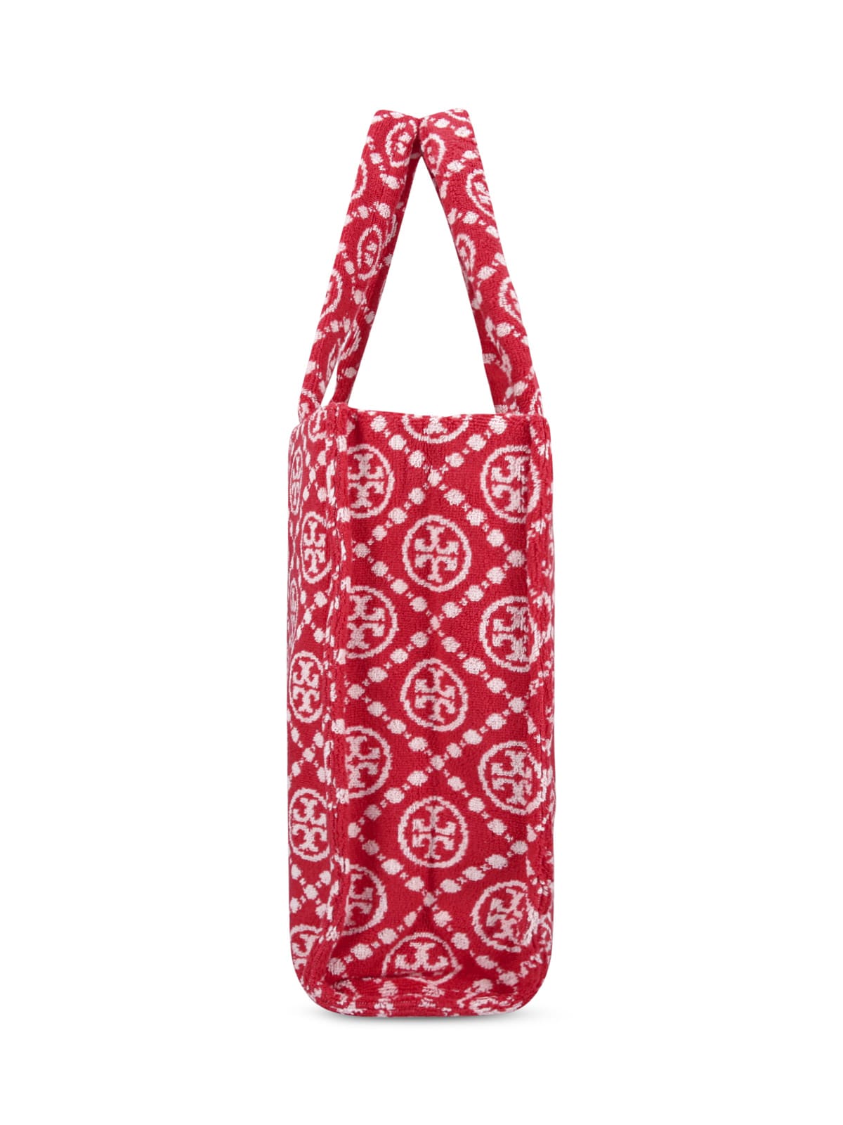 Shop Tory Burch T-monogram Terry Tote Bag In Red