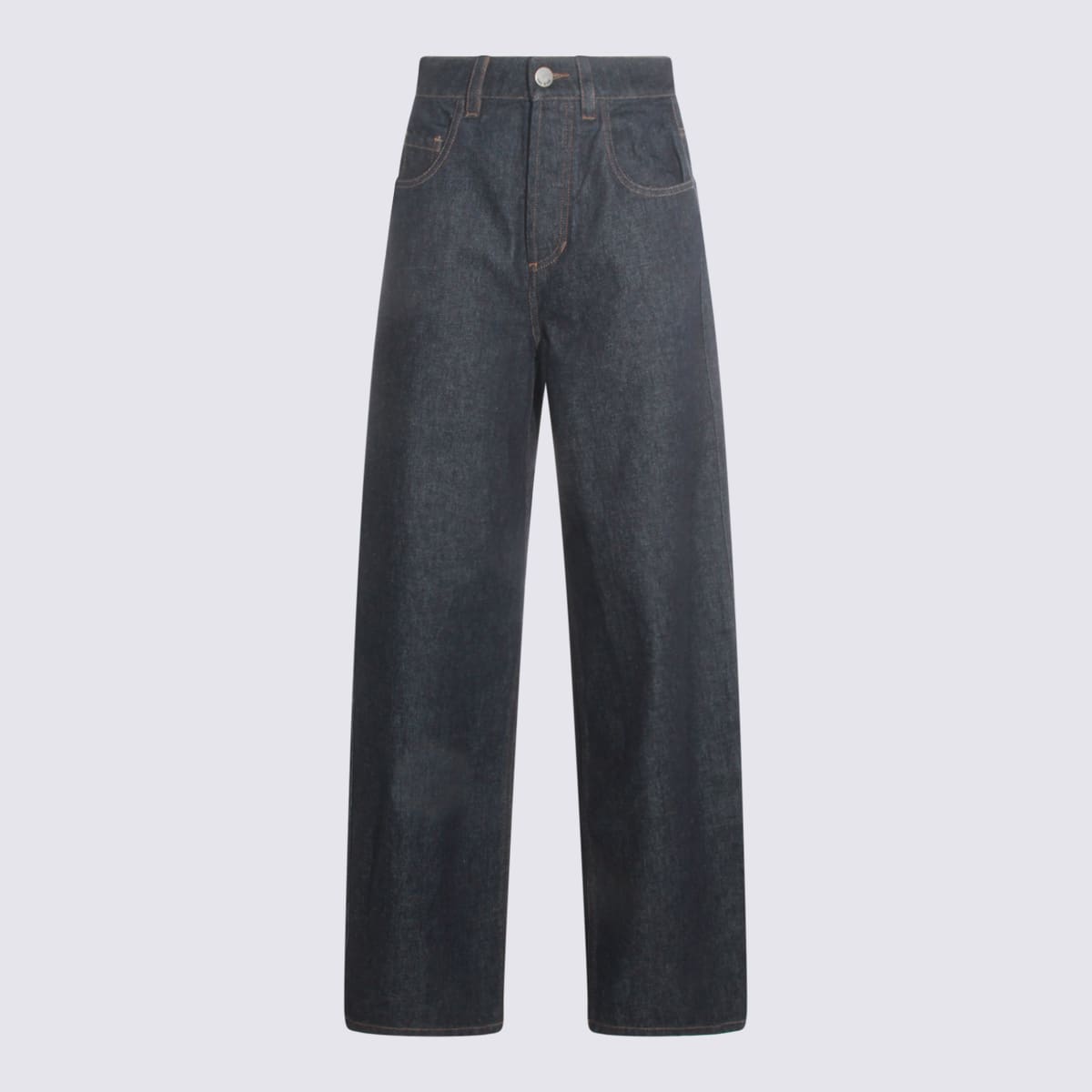 Uma Wang Patch-pocket Straight-leg Trousers In Blue