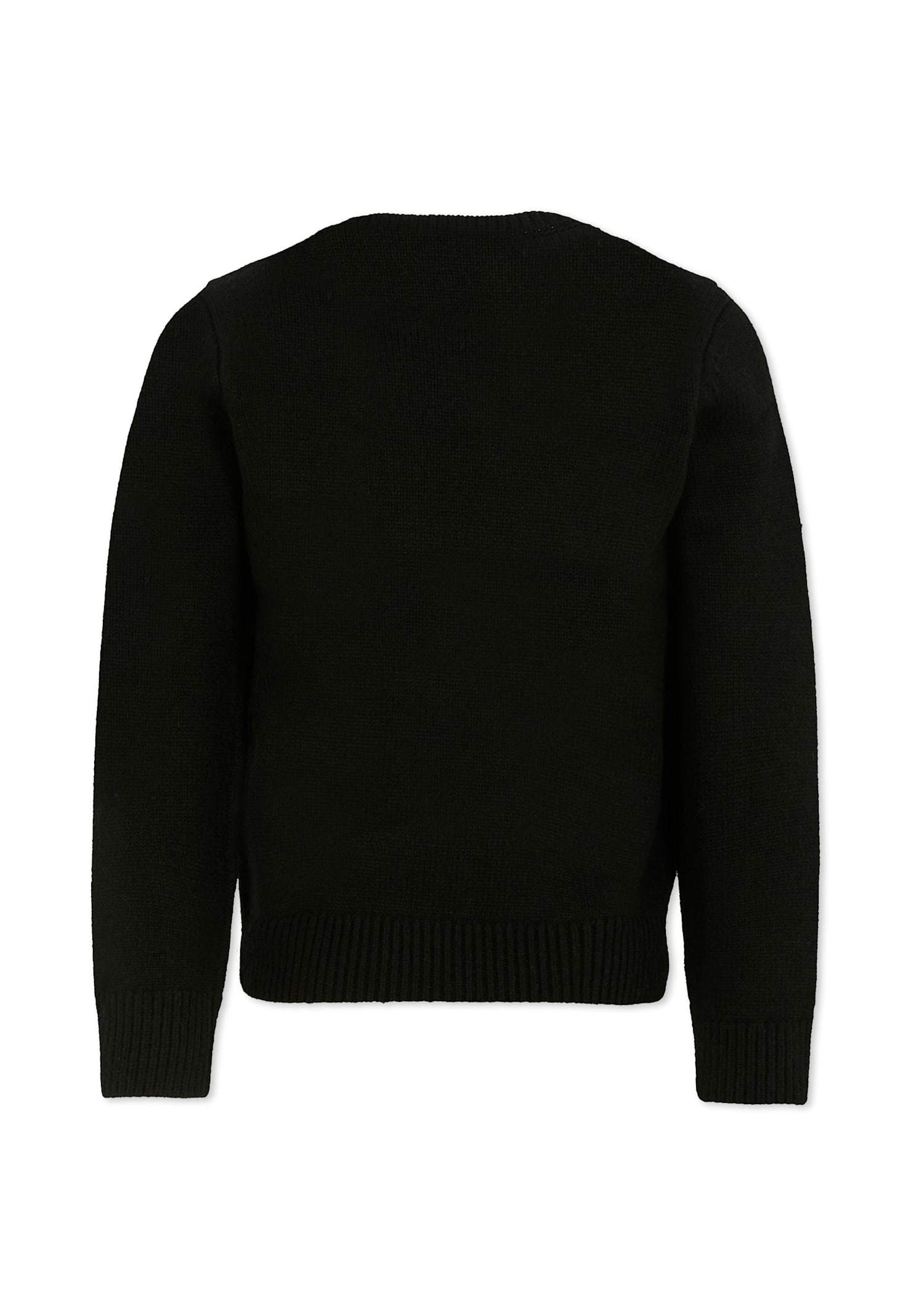 Diesel Pullover Misto Lana E Cashmere Con Patch In Black