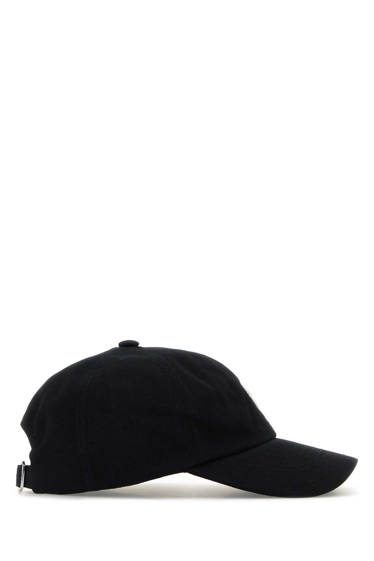 Maison Kitsuné Maison Kitsune Black Cotton Baseball Cap In Black