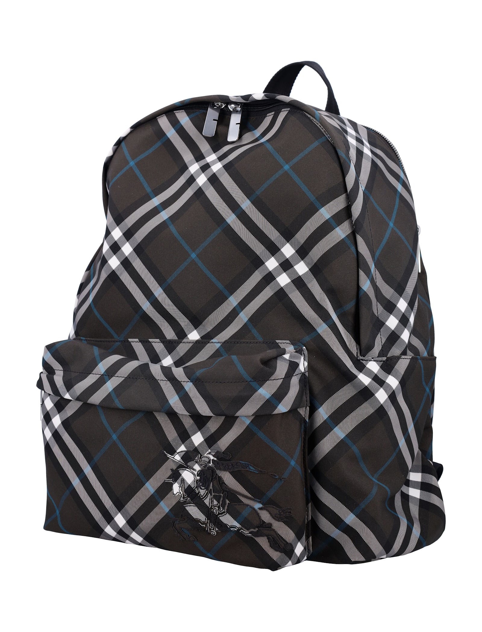 Burberry Checkered Fabric Embroidered Backpack In Snug