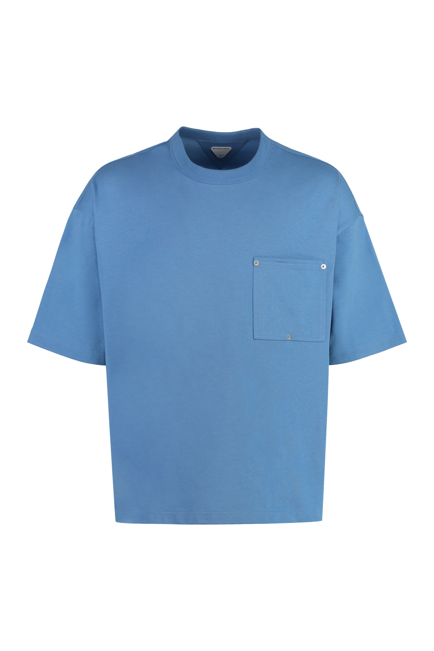 Shop Bottega Veneta Cotton Crew-neck T-shirt In Azzurro
