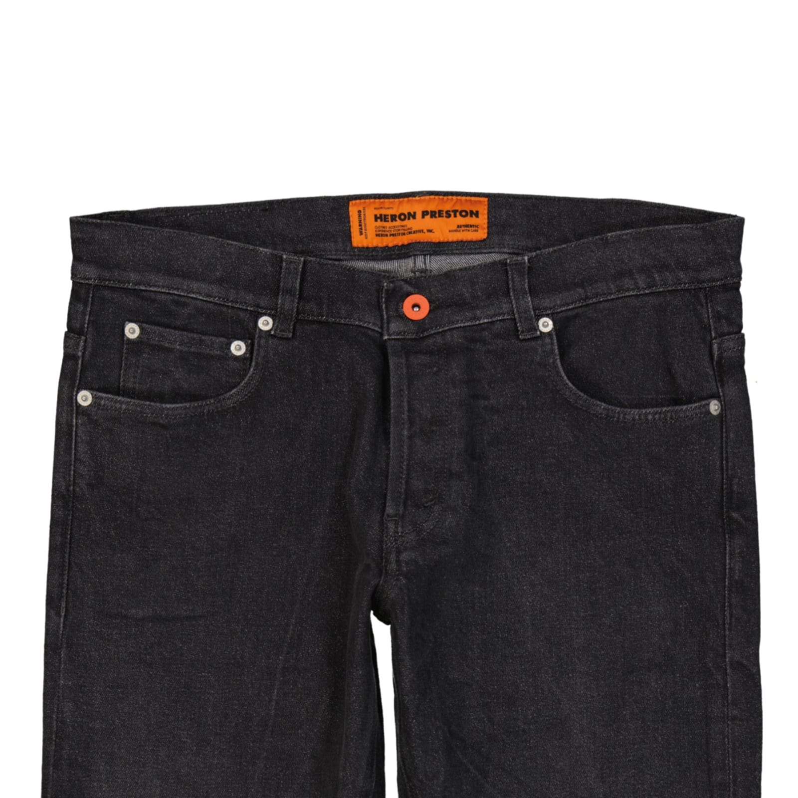Heron Preston Cotton Denim Slim Jeans Men In Black