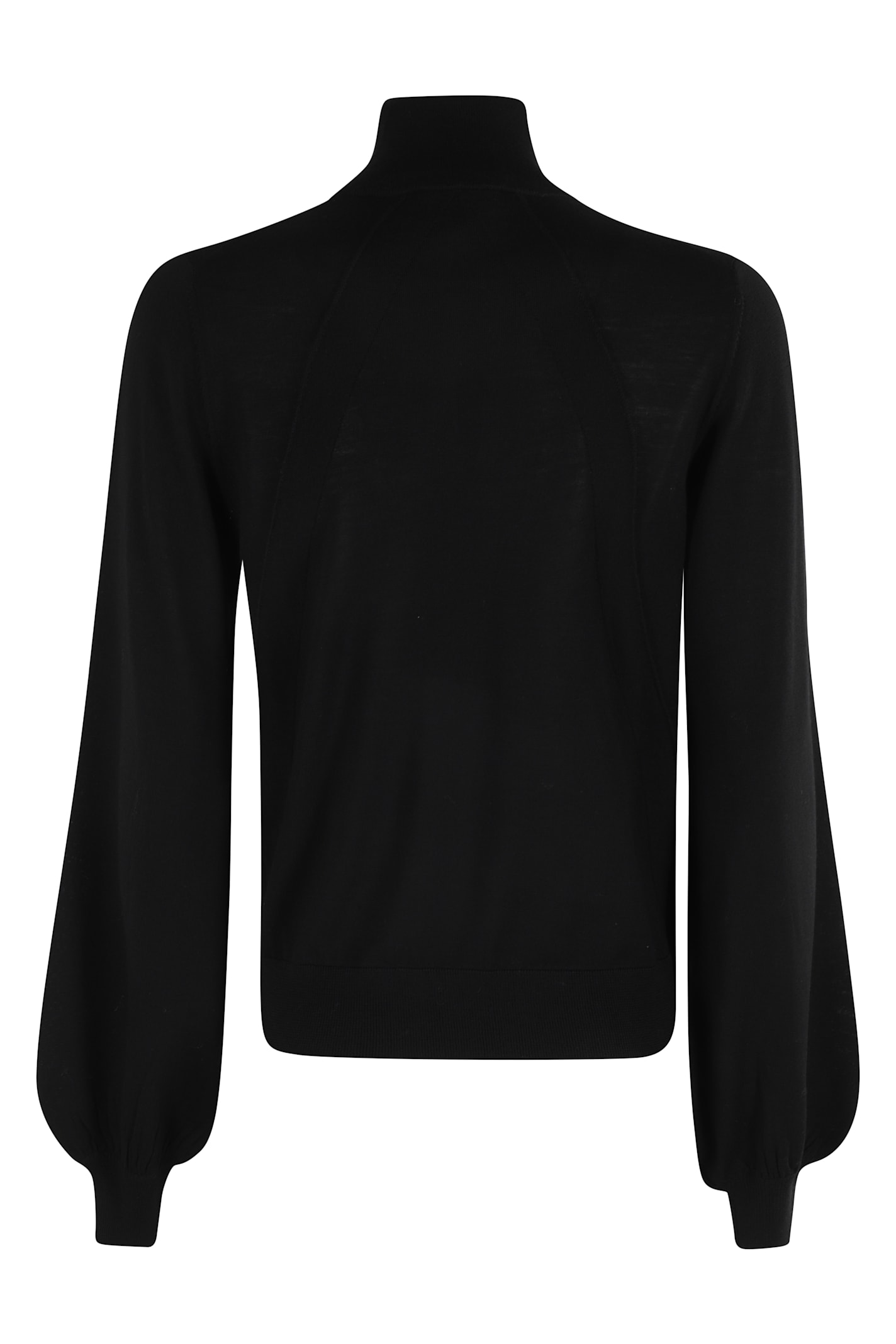 Semicouture Semi Couture Ulysse High-collar Black Wool Top In Black