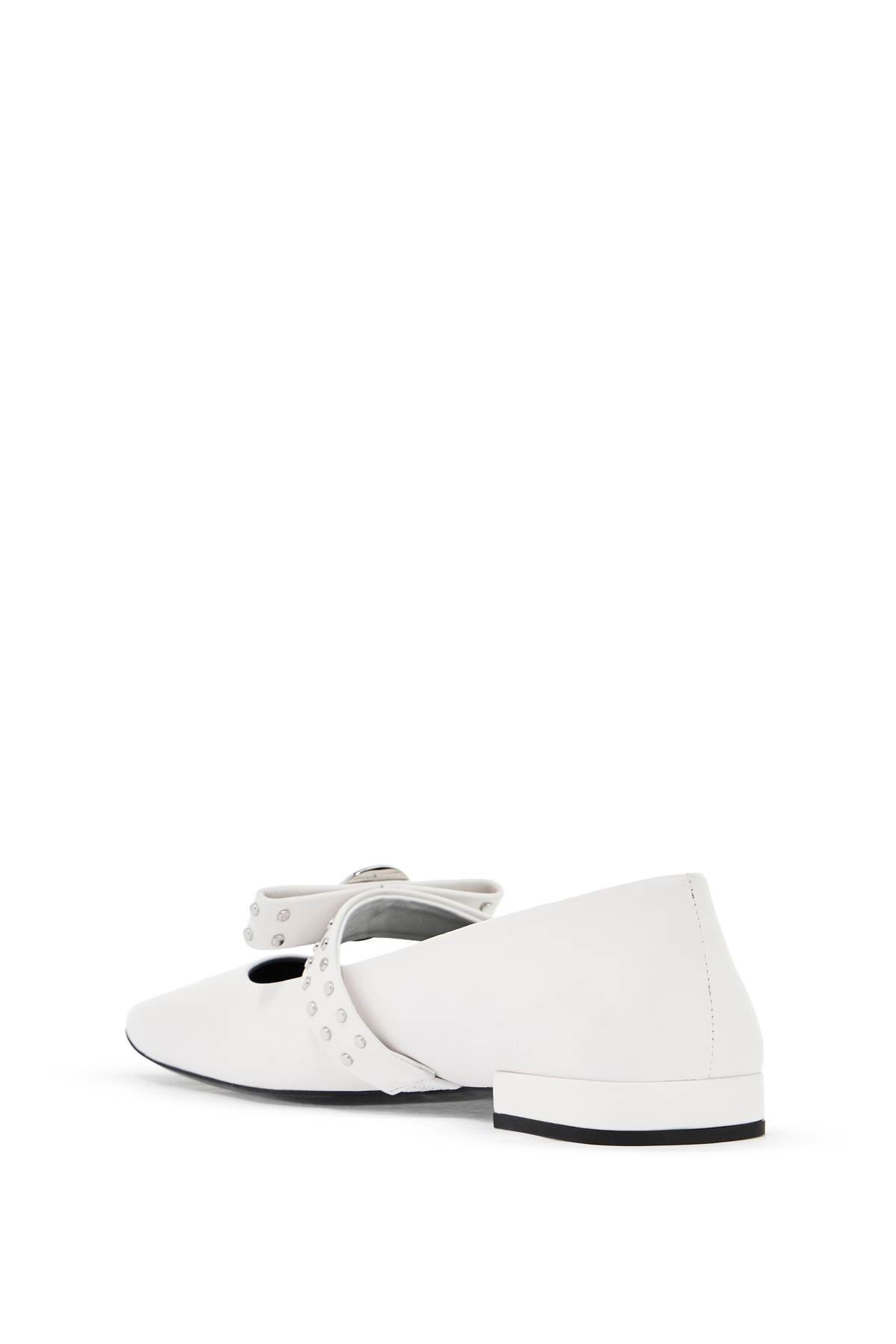 Shop Versace Gianni Ribbon Studded Baller In Optical White-palladium (white)