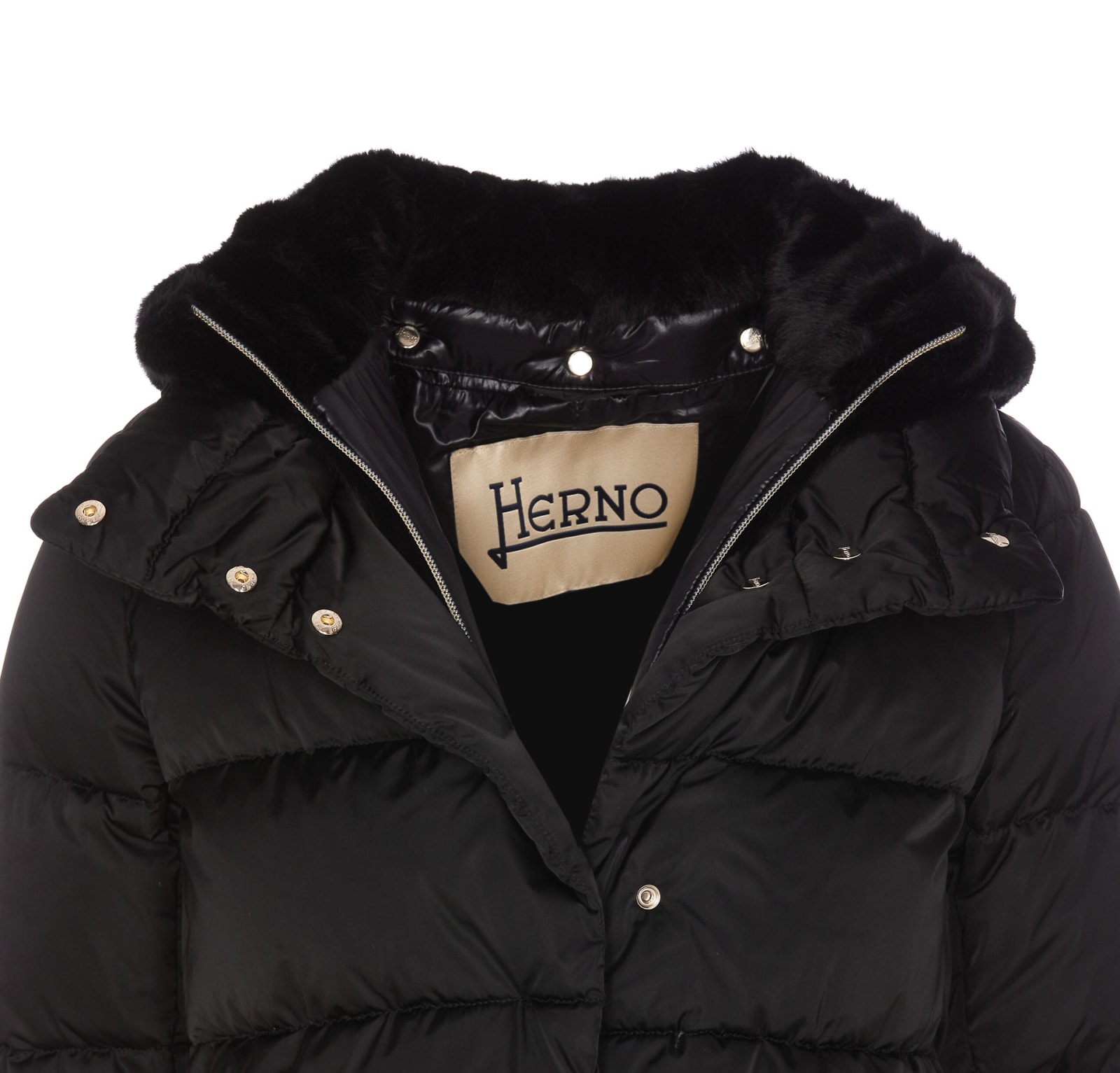 Shop Herno A-shape Down Jacket In Nero