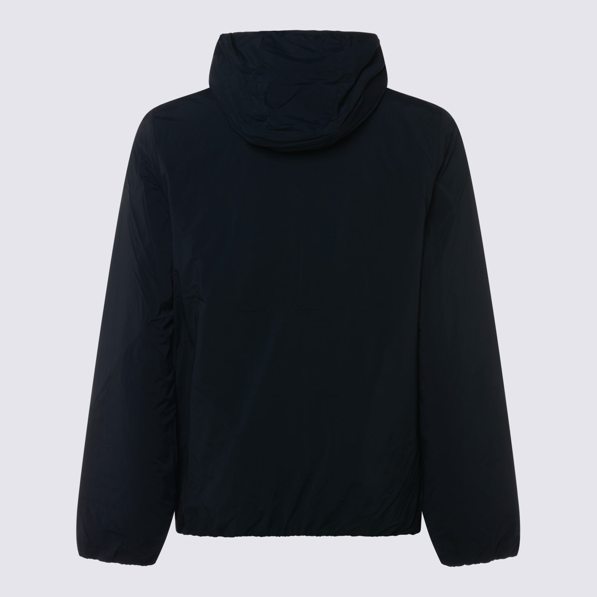 K-way Hooded Jacket With Side Pockets And Cuffs In Blue