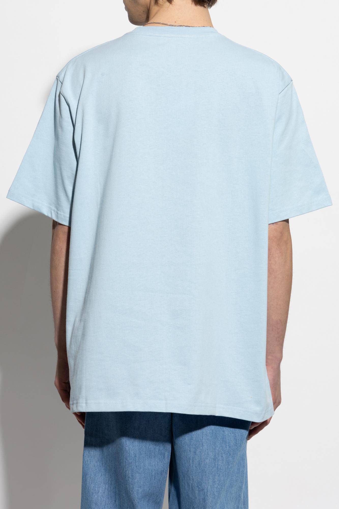 Jw Anderson Embroidered Logo T-shirt In Pale Blue