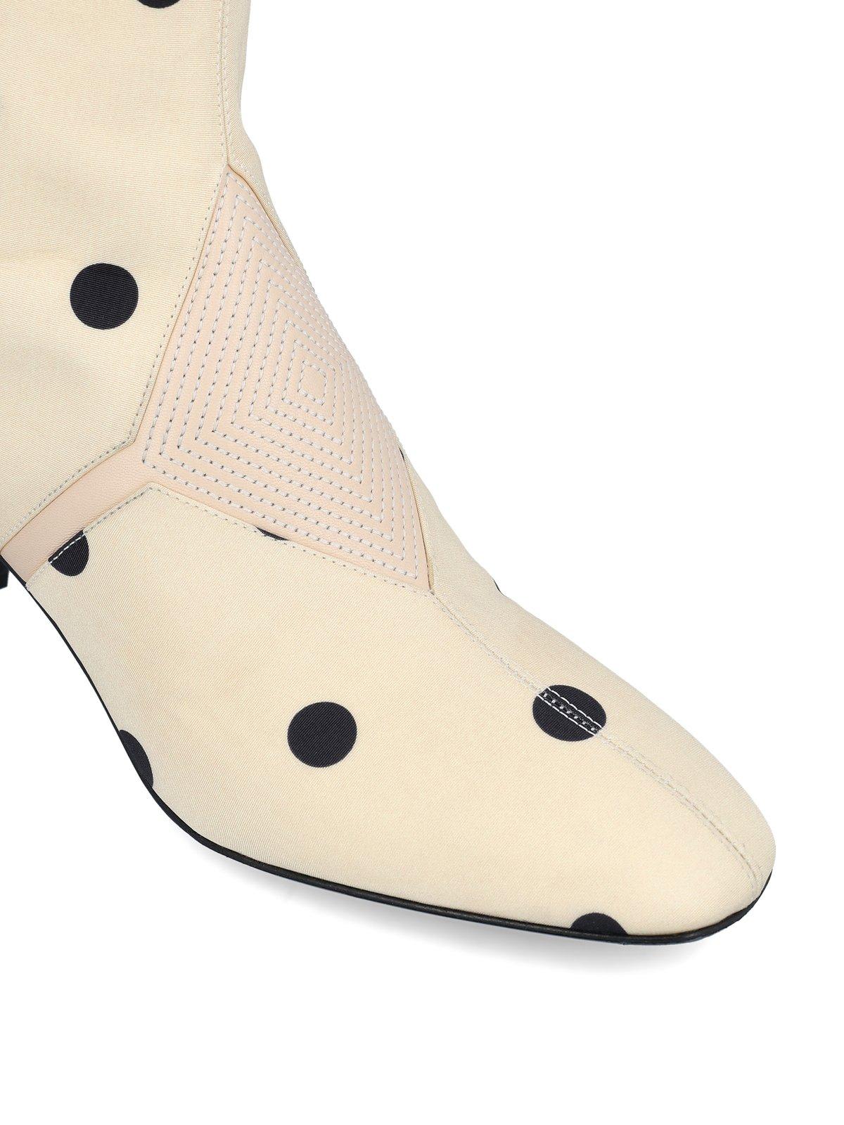 Valentino Equivoque Polka Dot Printed Boots In Multi