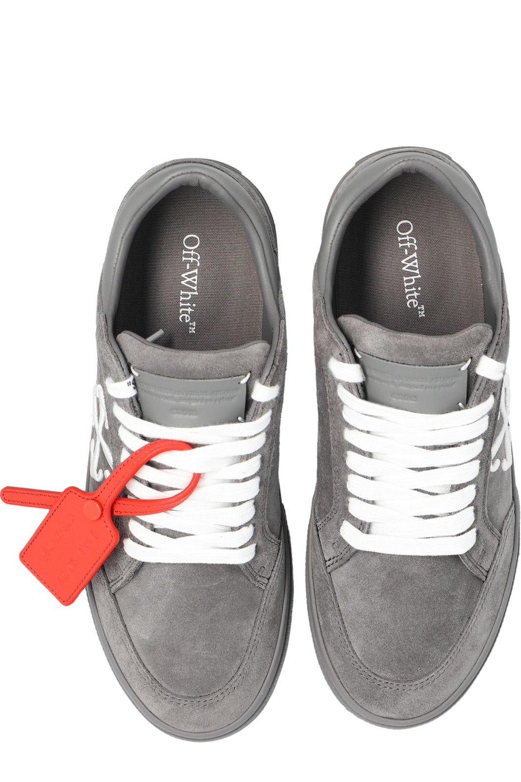 Shop Off-white New Low Vulcanized Lace-up Sneakers In Dark Grey/white