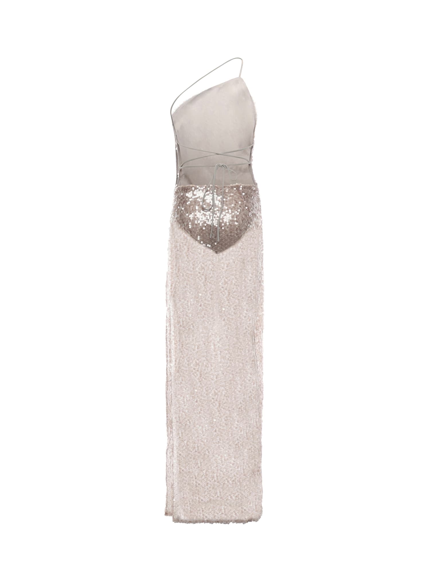 The Andamane Long Sequin Dress In Neutral