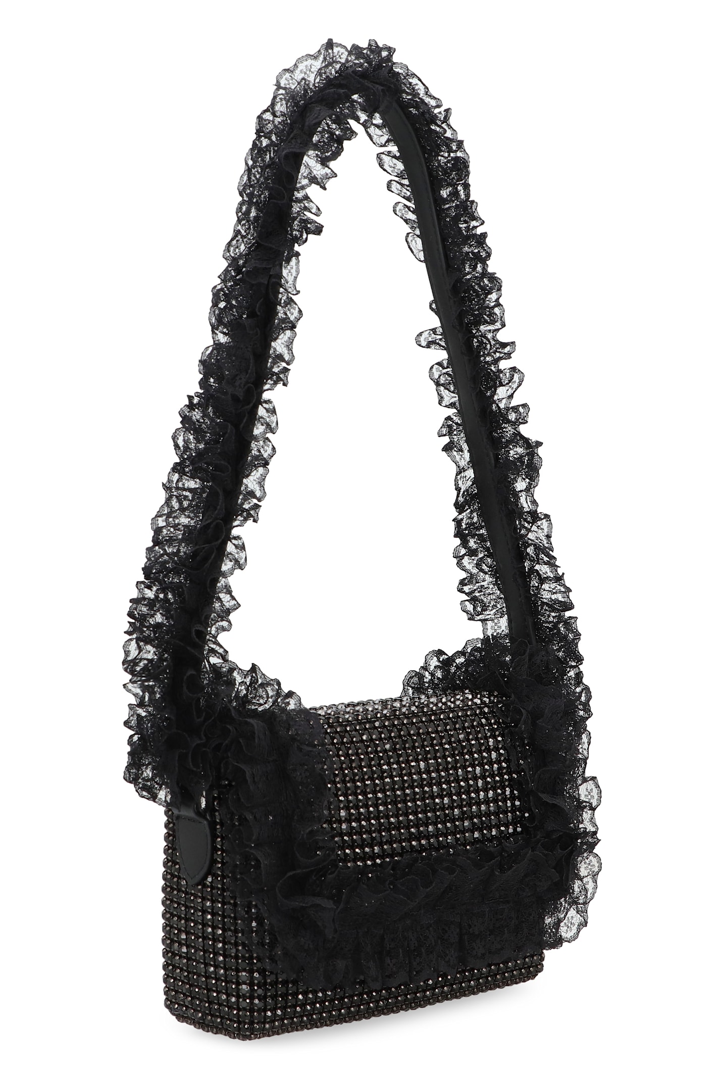 Self-portrait Christopher Kane Residency Shoulder Bag With All-over Sequins In Black