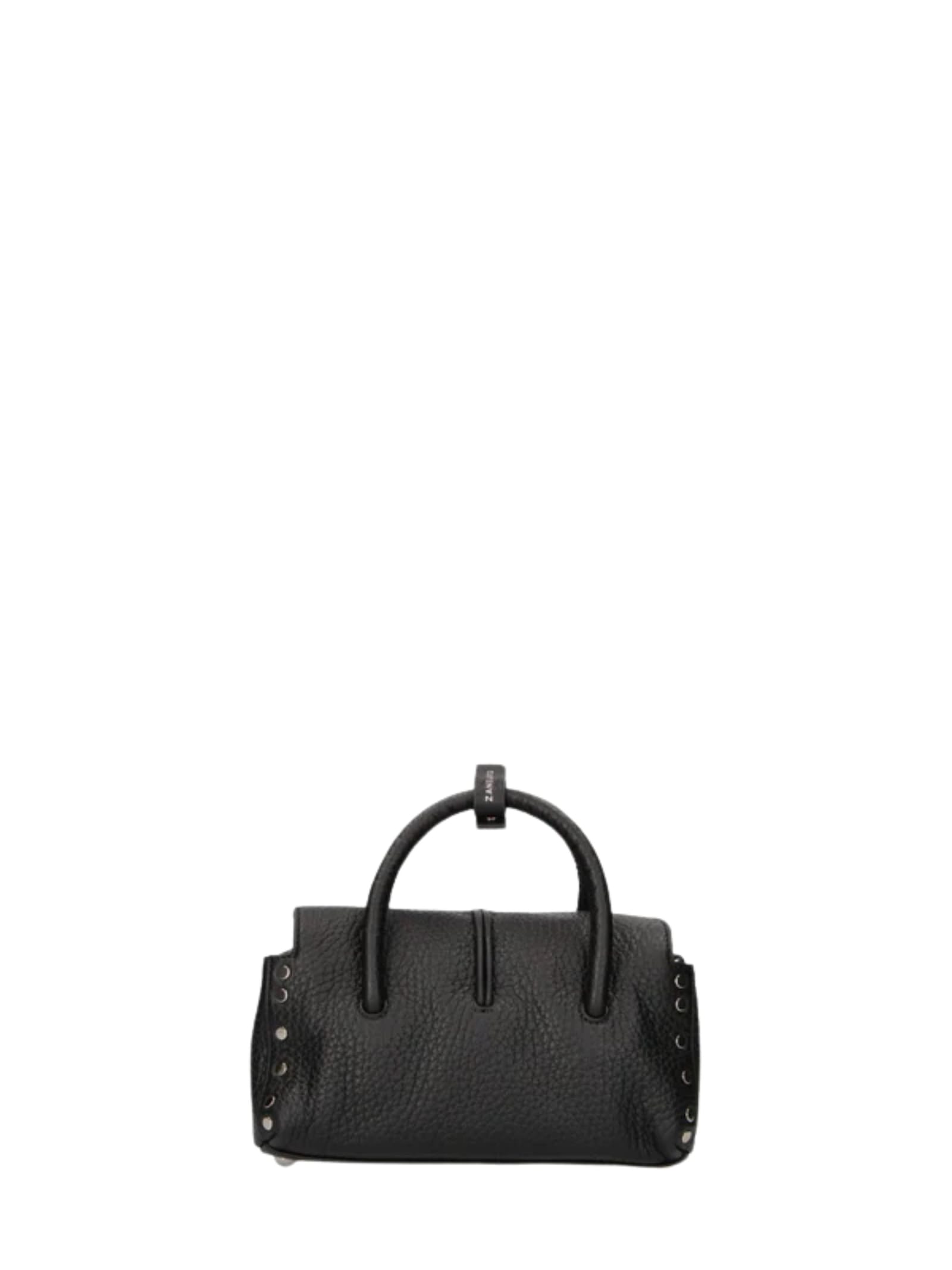 Zanellato Dotta Centauro Baby Leather Handbag In Black
