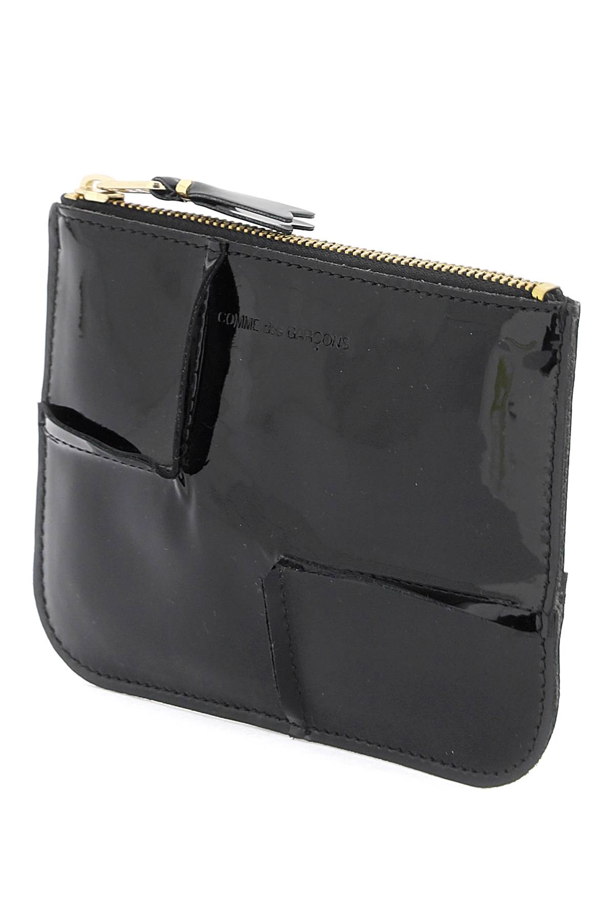 COMME DES GARÇONS ZIP AROUND PATENT LEATHER WALLET WITH ZIPPER 