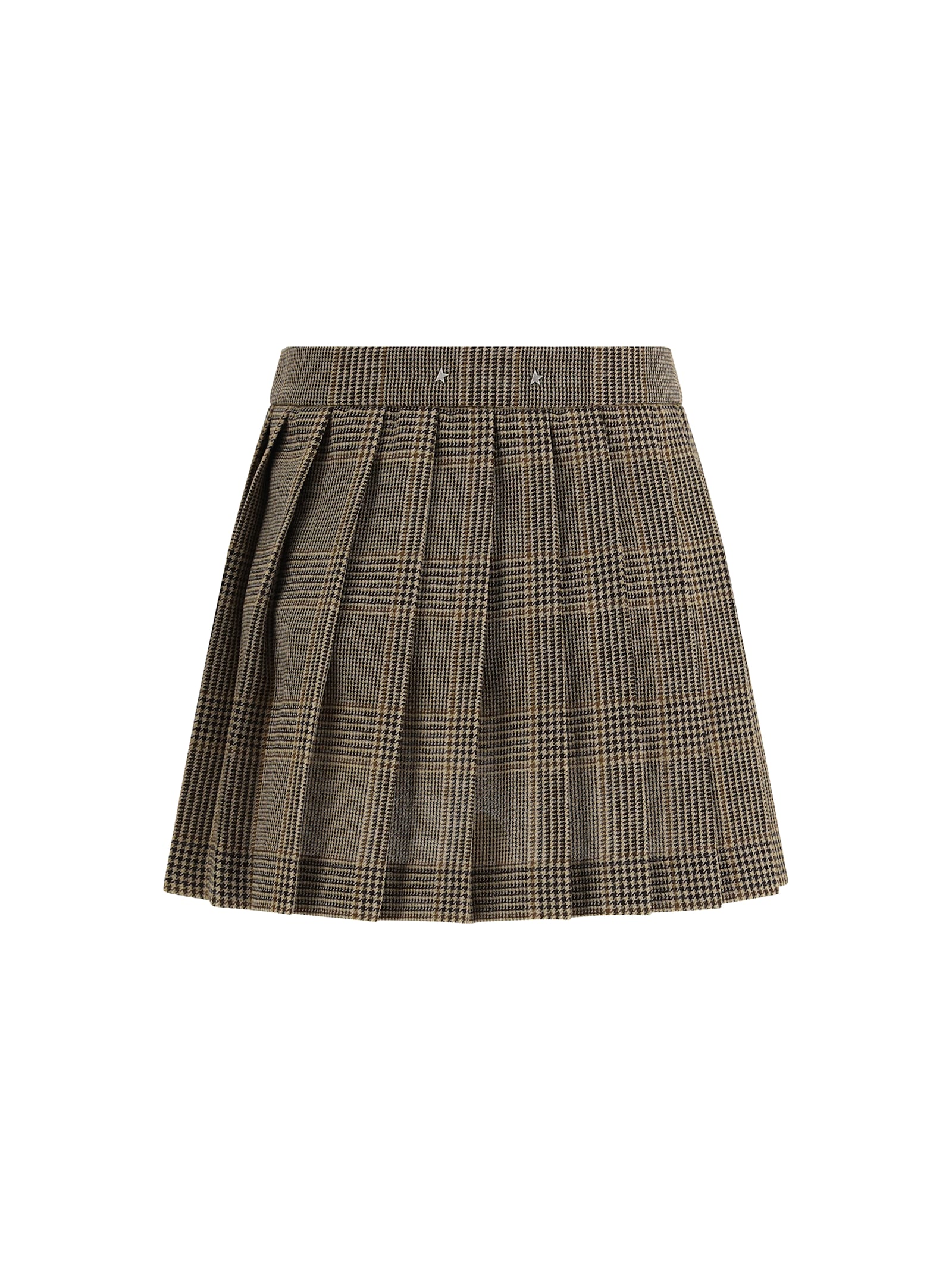 Golden Goose Midi And Mini Skirt With Checkered Pattern In Brown