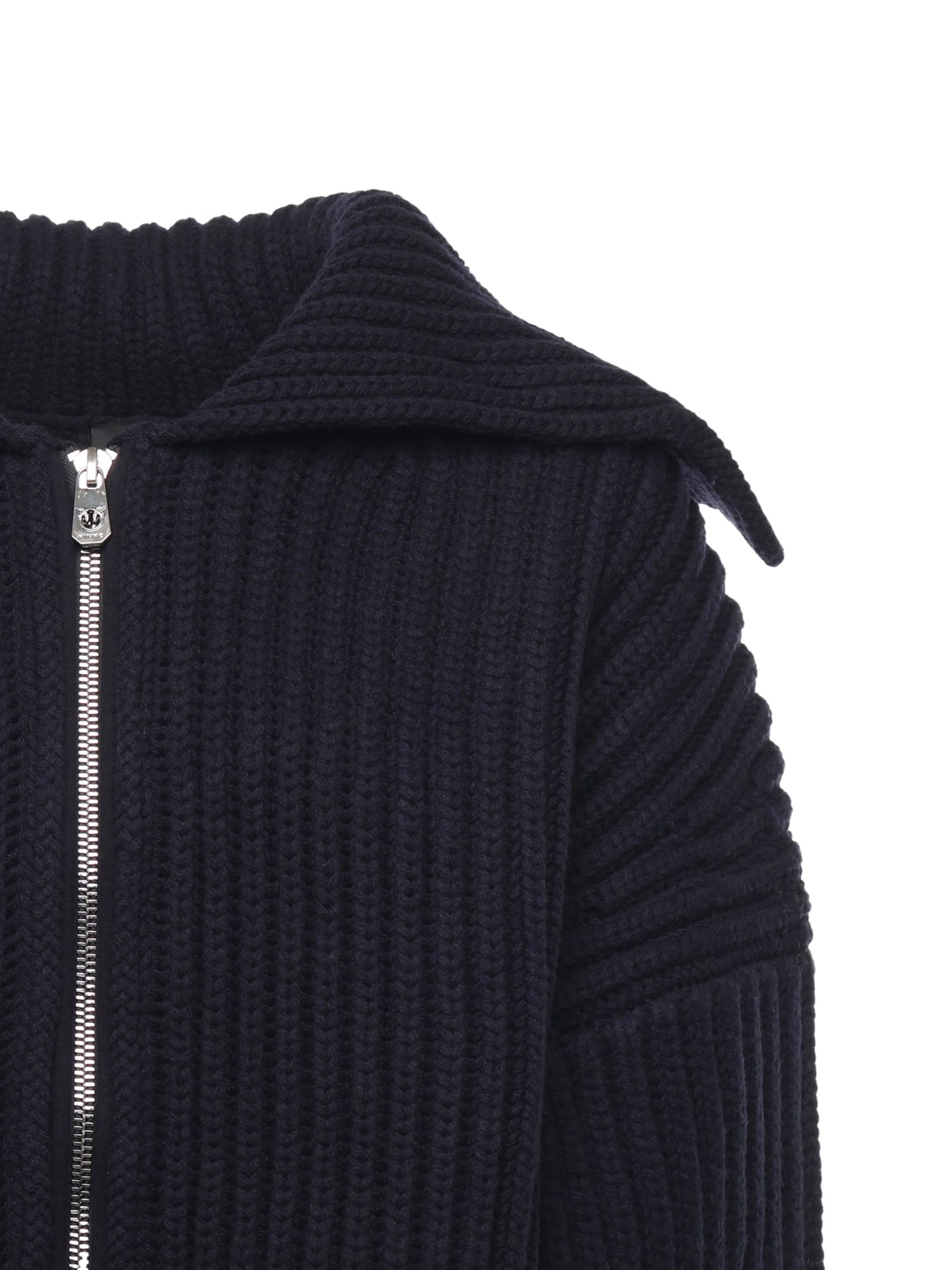 Pinko Wide-rib Cardigan In Black