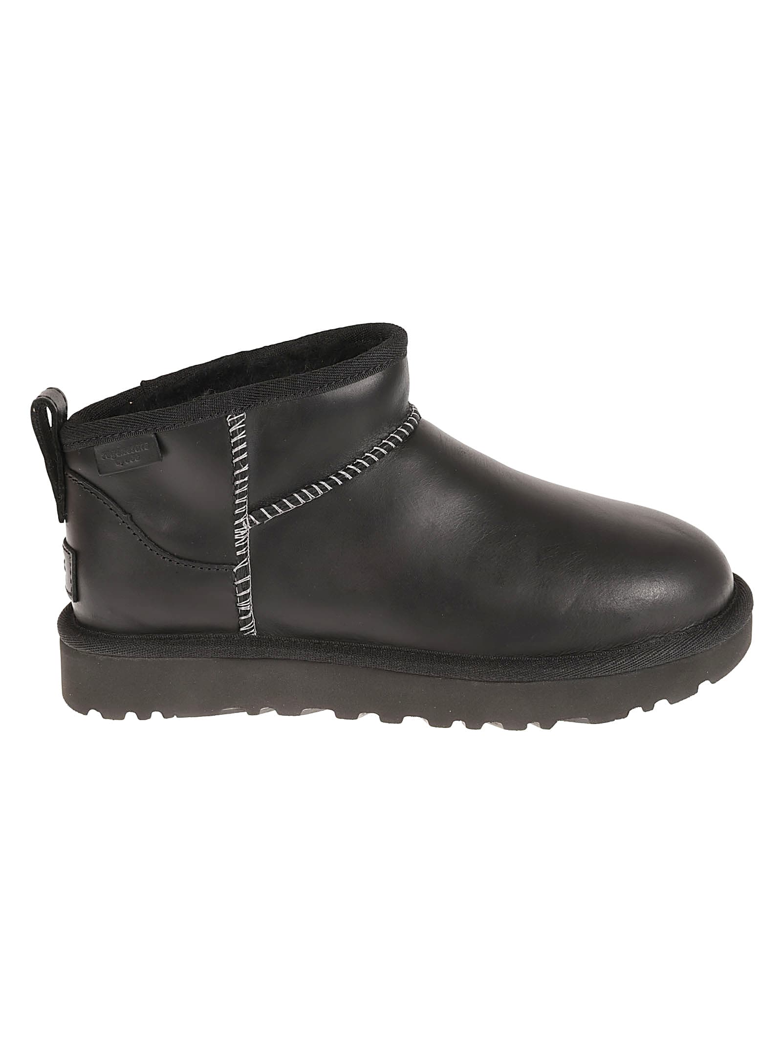 Shop Ugg Ultra Mini Leather Boots In Black