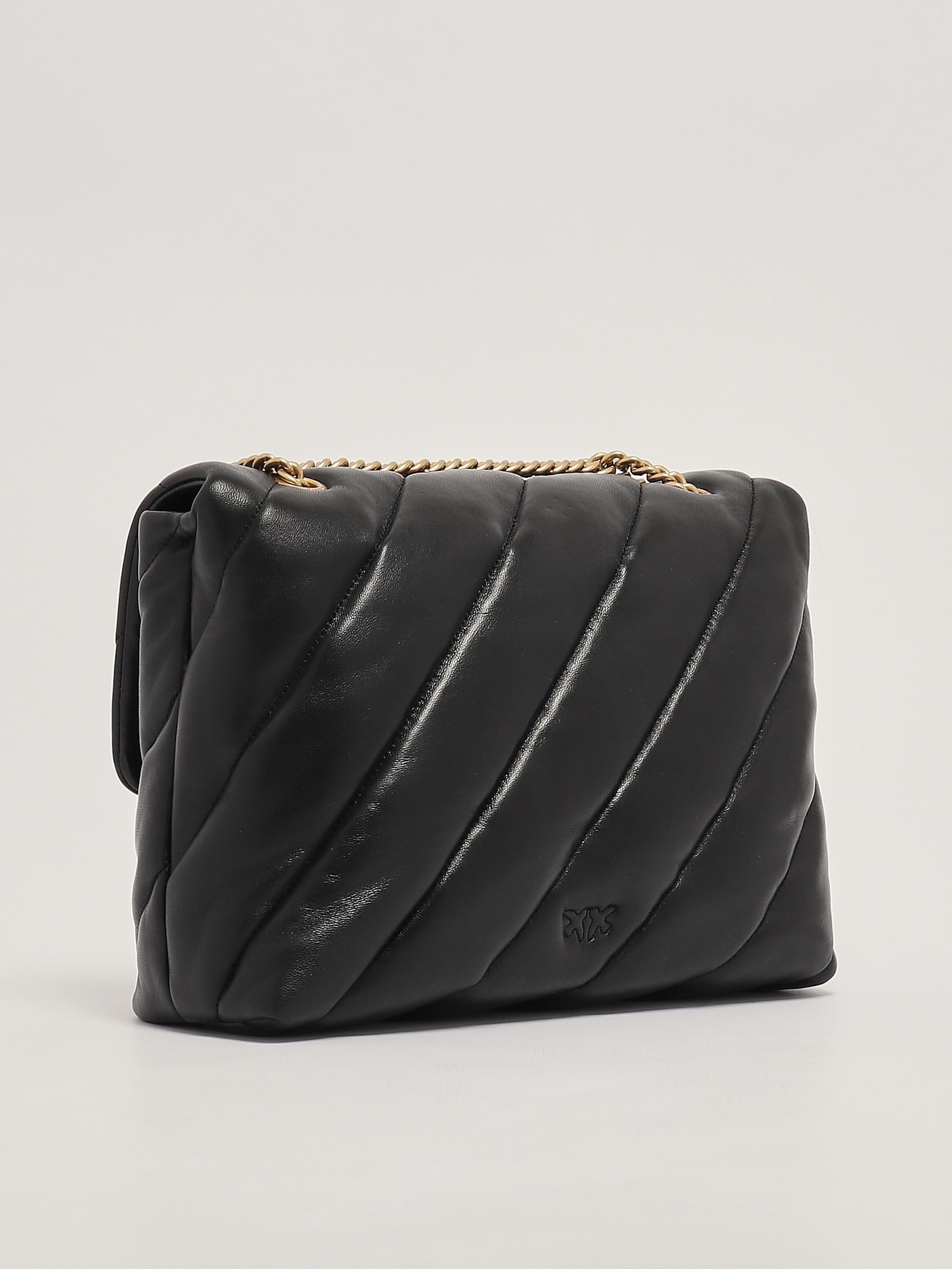 Shop Pinko Love Puff Big Shoulder Bag In Nero