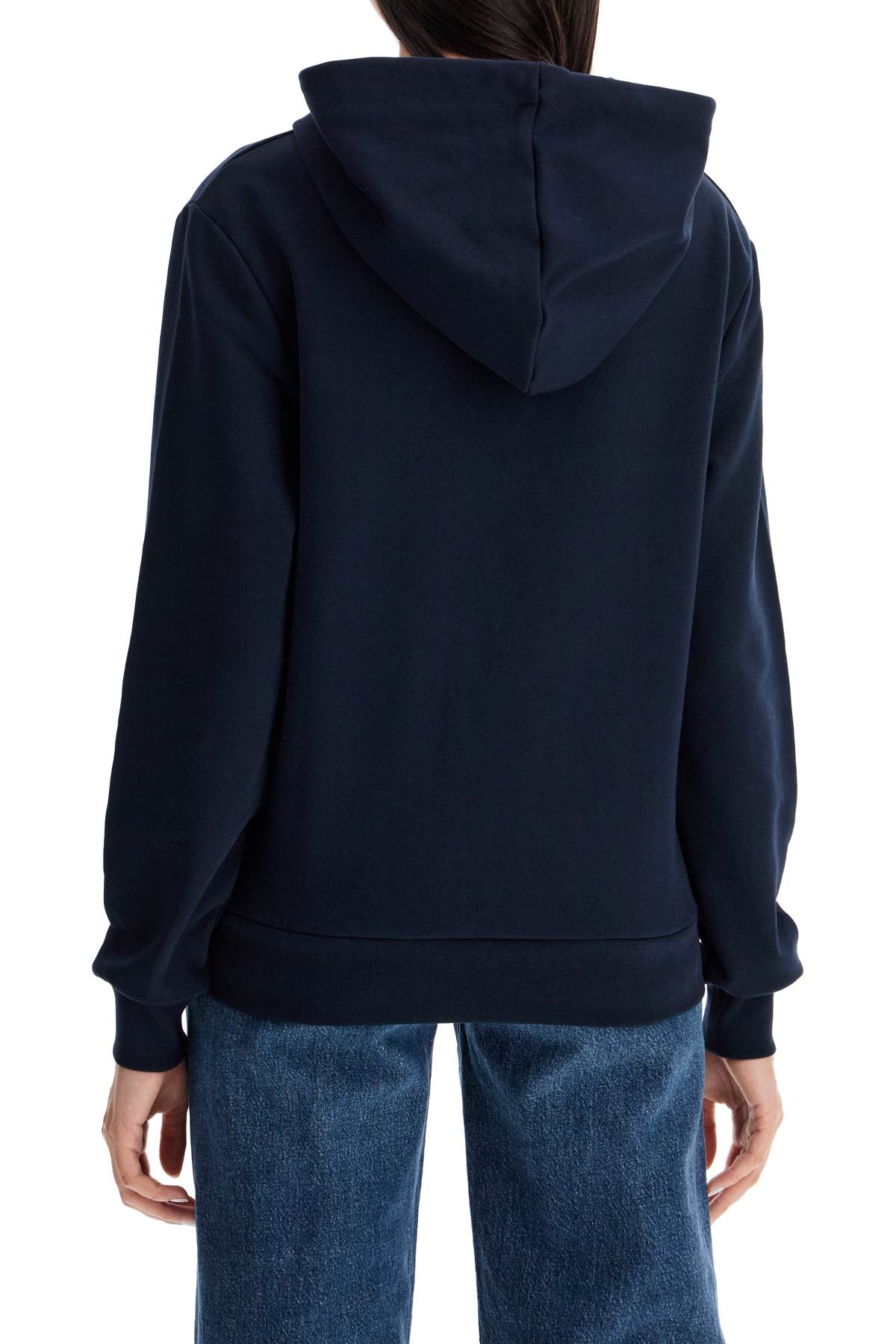 Shop Apc Grand Vpc Hoodie In Dark Navy/ecru (blue)