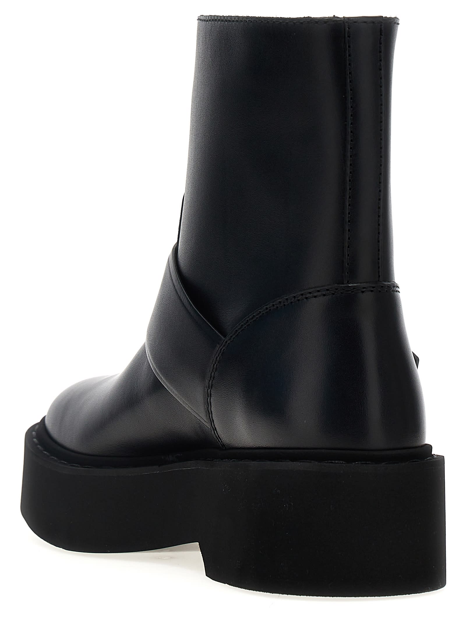 Roger Vivier Viv Rangers High Biker Booties In Black