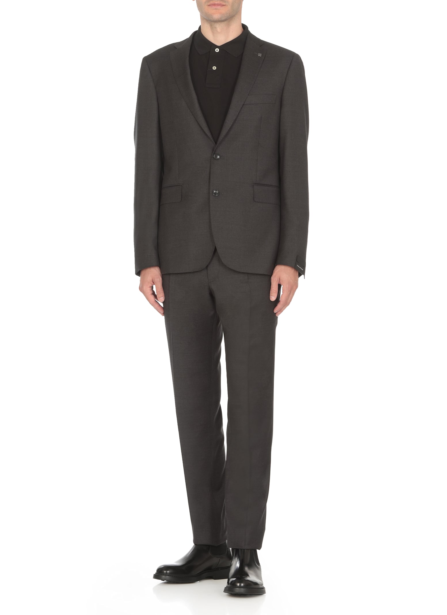 Shop Tagliatore Virgin Wool Two Pieces Suit In Grey