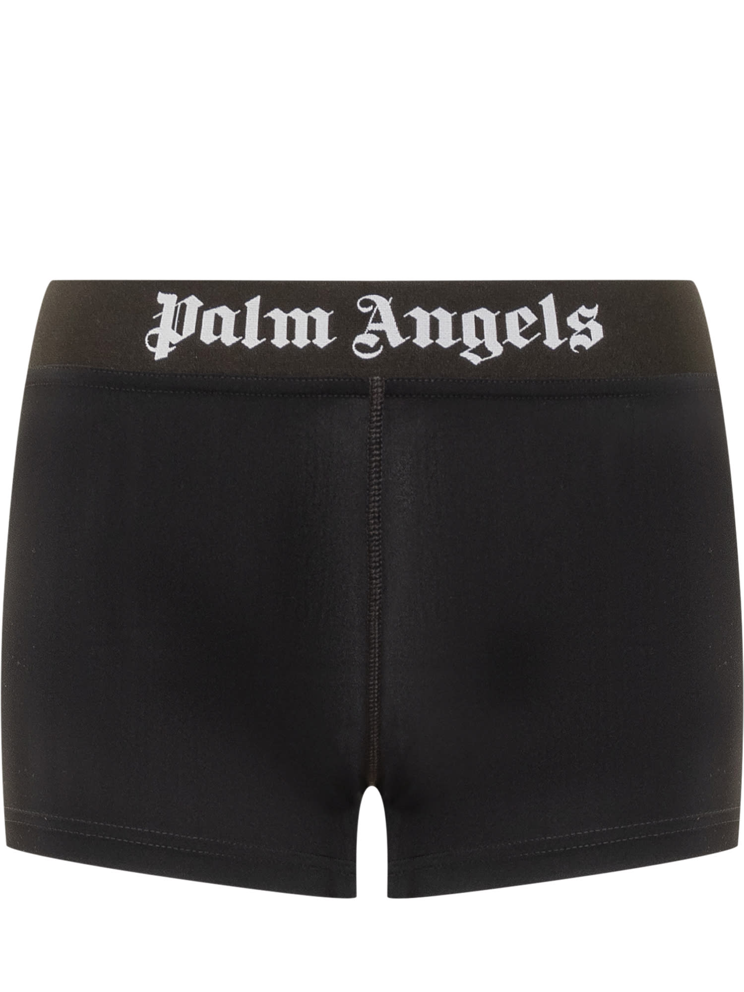 Shop Palm Angels Sport Shorts With Logo In Black White