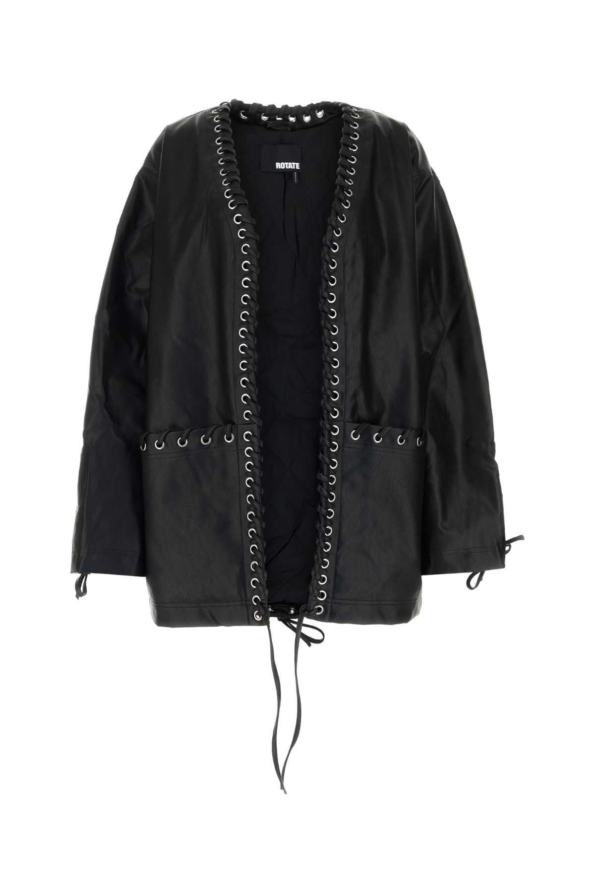 Black Synthetic Leather Jacket