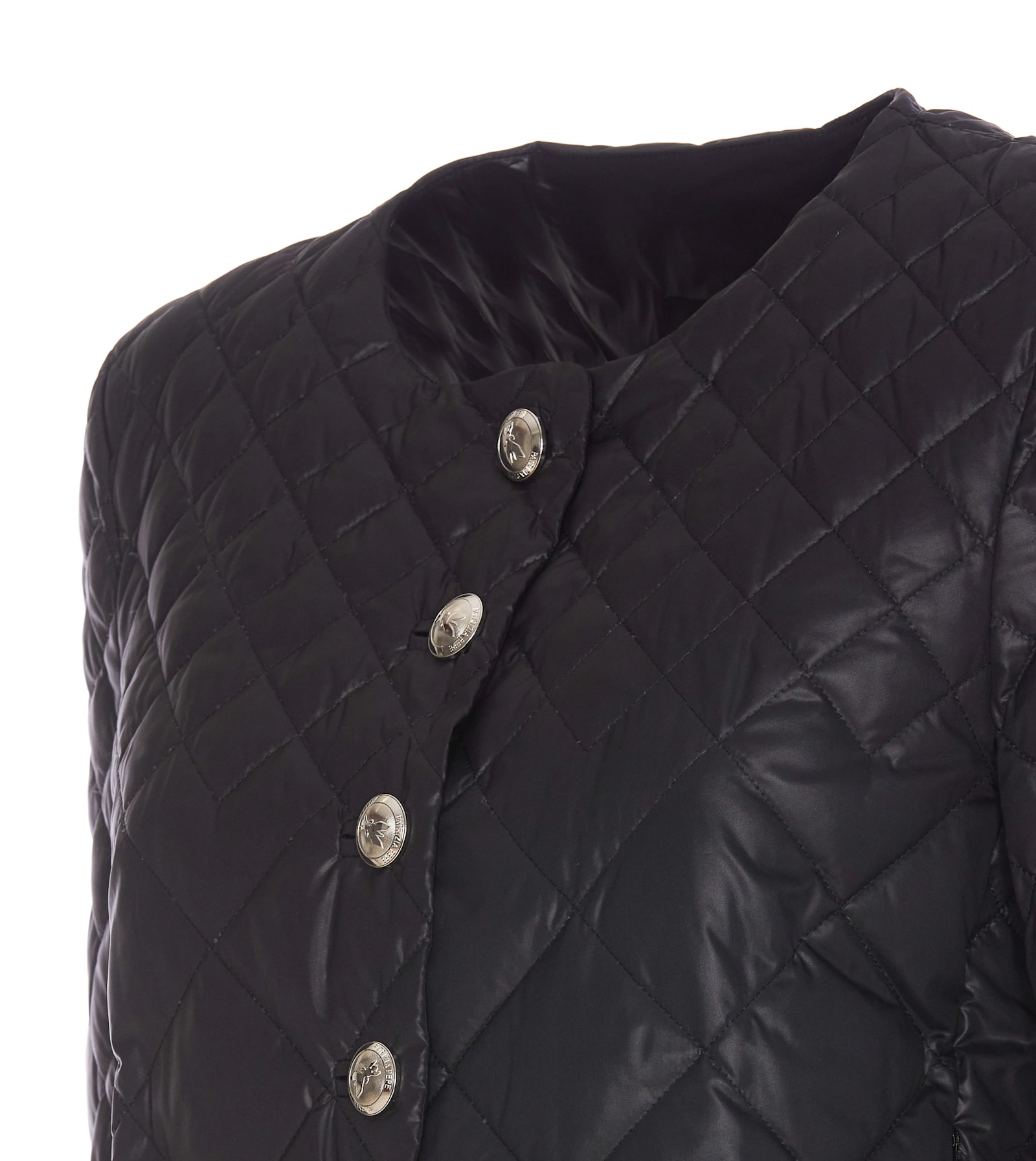 Shop Patrizia Pepe Light Down Jacket In Black