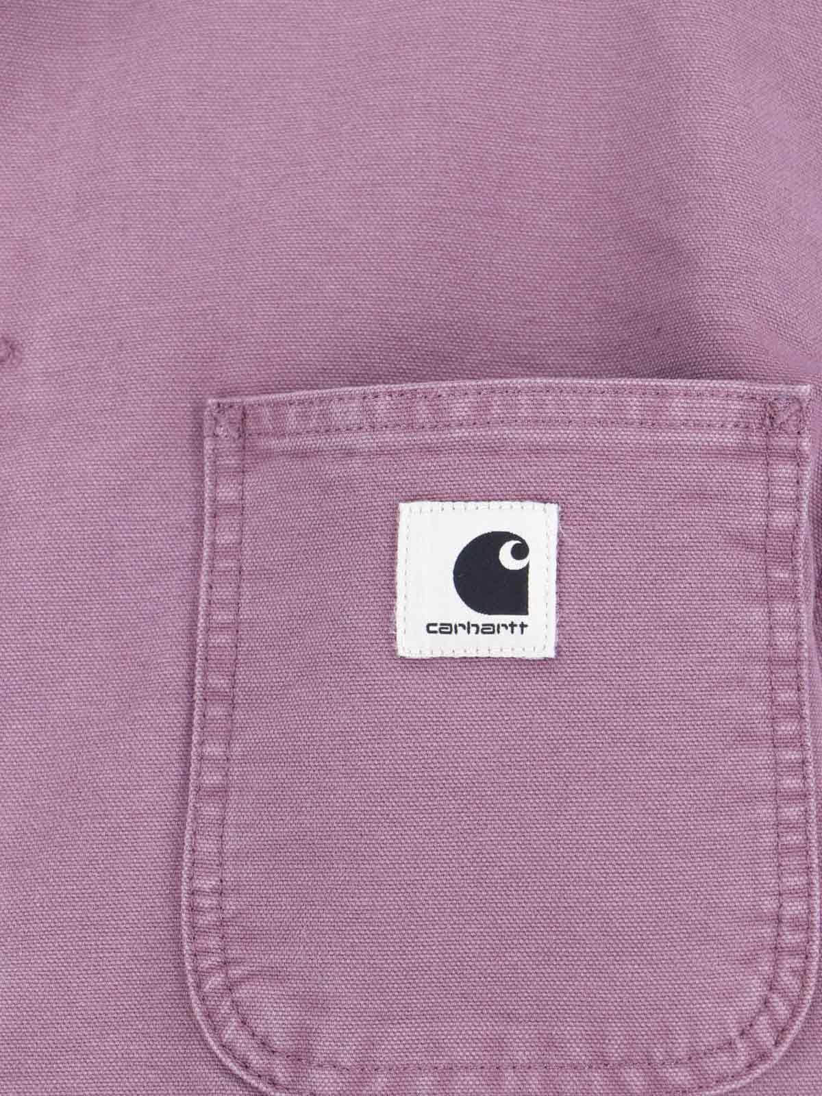 Carhartt Casual Jacket With Contrast Collar And Pockets In Purple