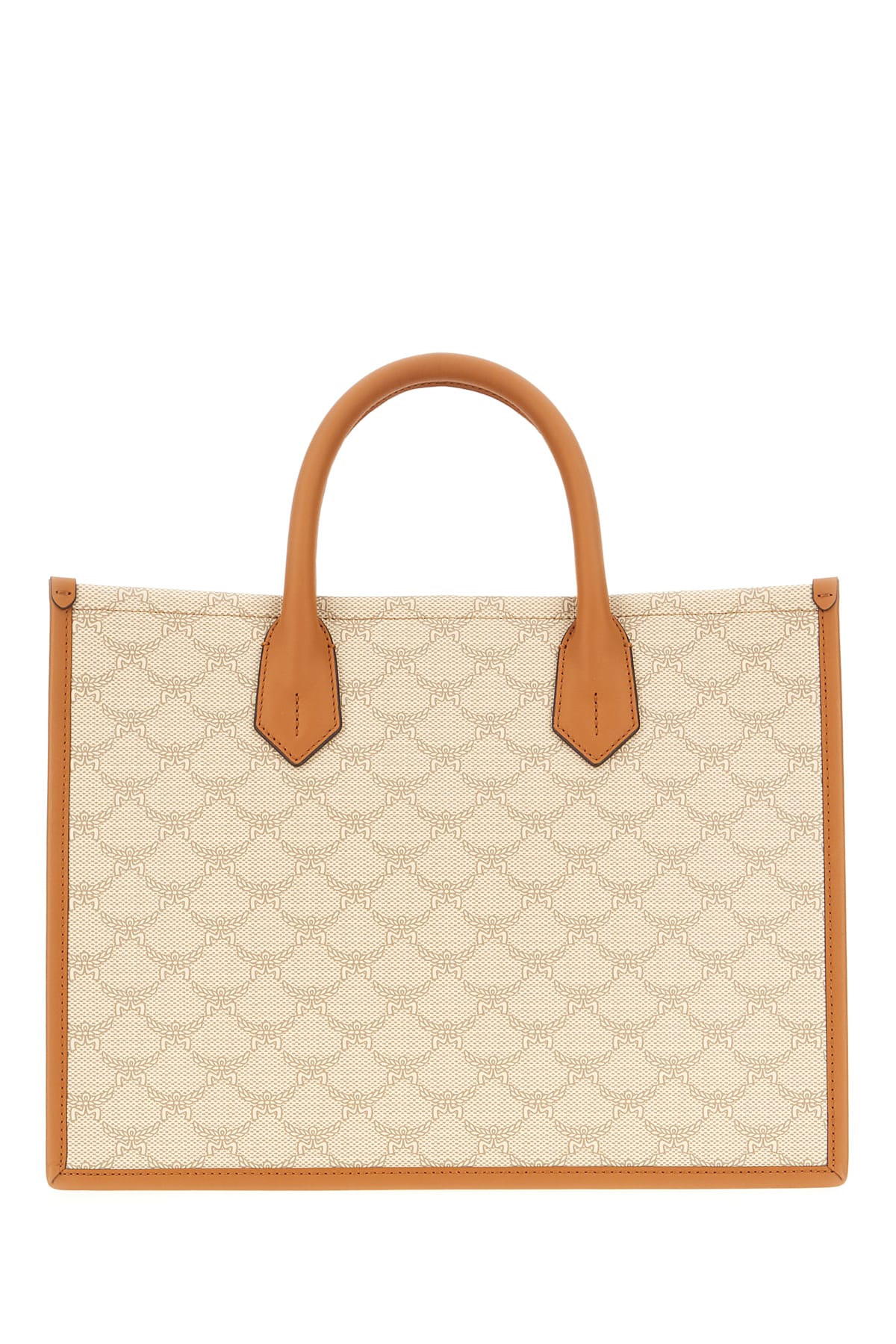 Shop Mcm Printed Synthetic Leather Medium Himmel Shopping Bag In I90