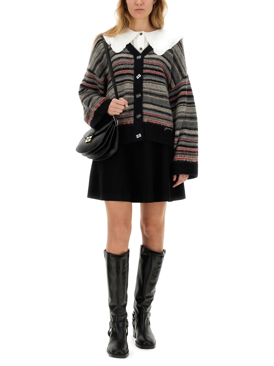 Ganni Boxy Fit Cardigan In Multicolour