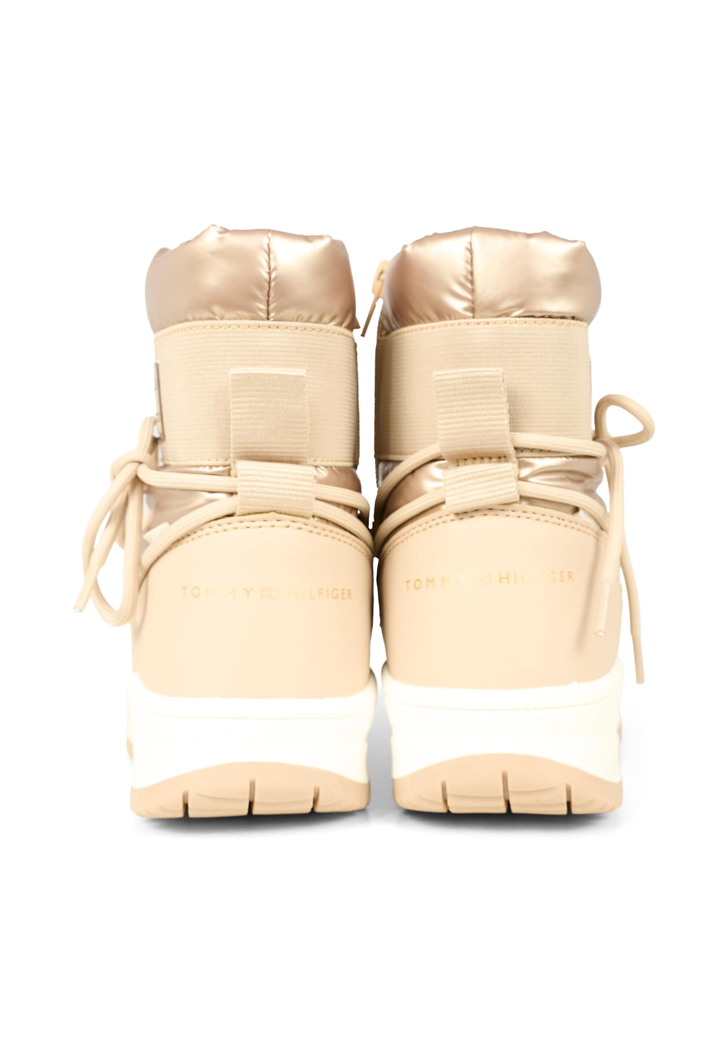 Tommy Hilfiger Pink Snow Boots For Girl With Flag In Neutral