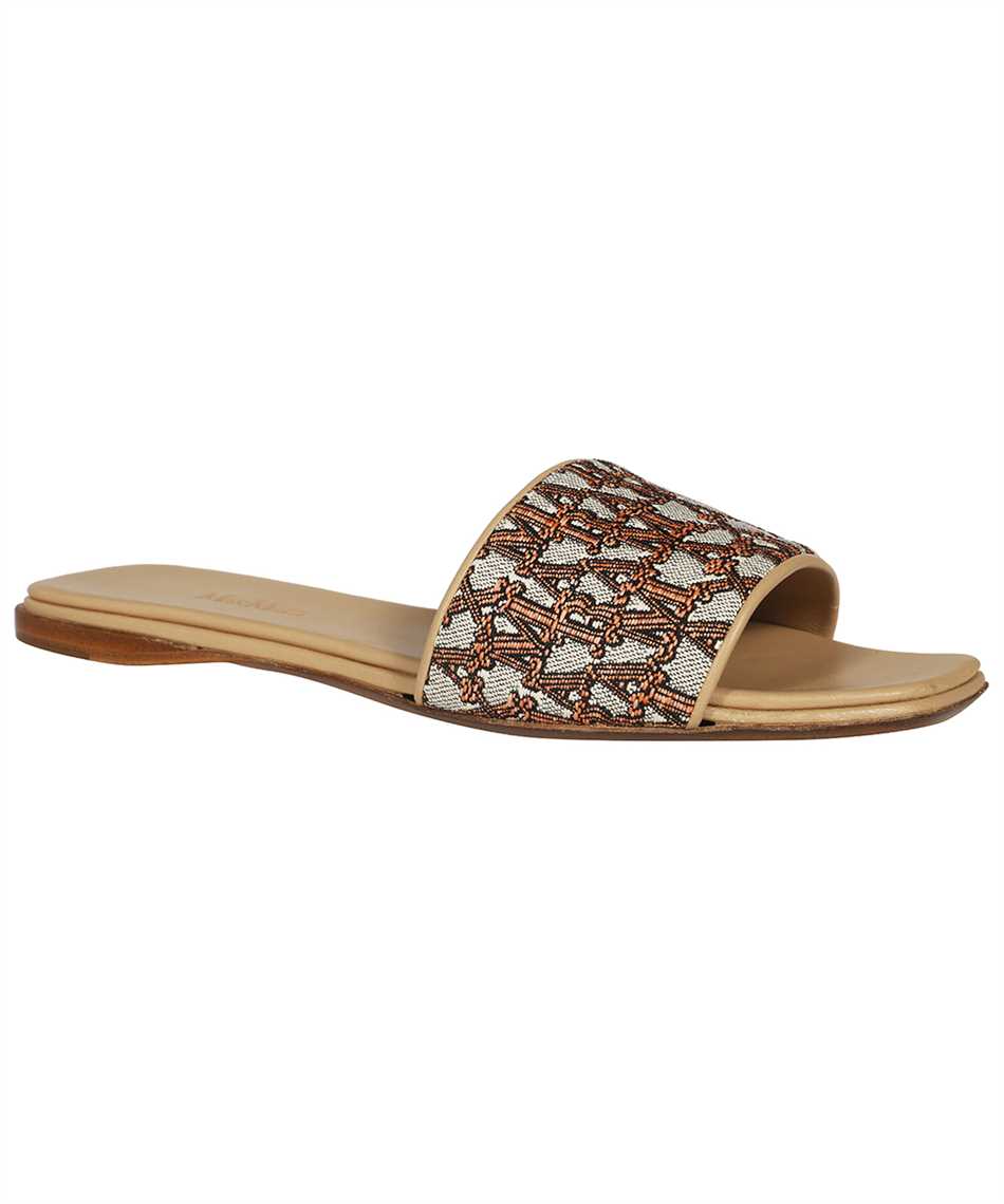 Max Mara Slides With Logo In Beige
