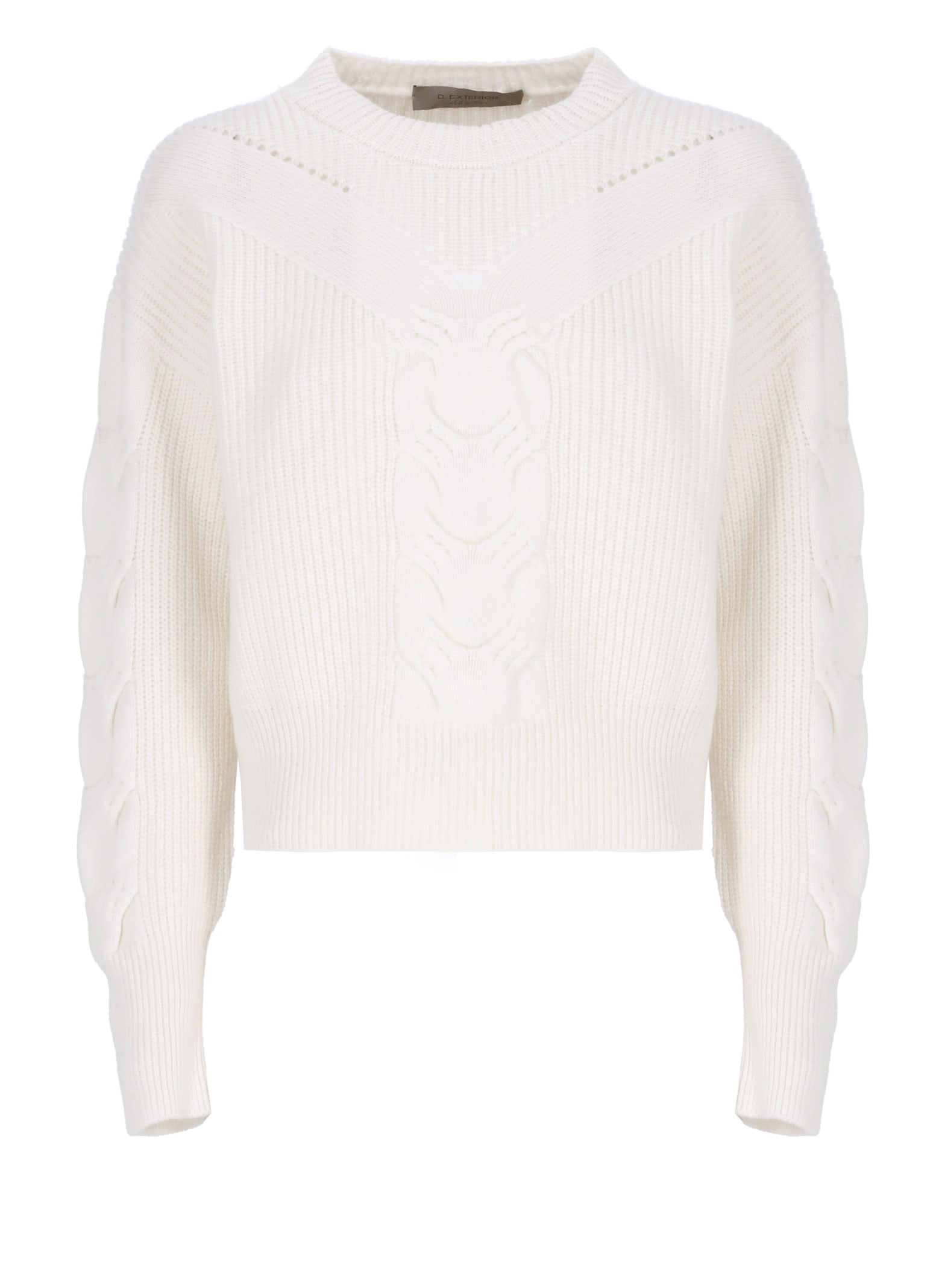 D Exterior Wool And Cashmere Sweater In White
