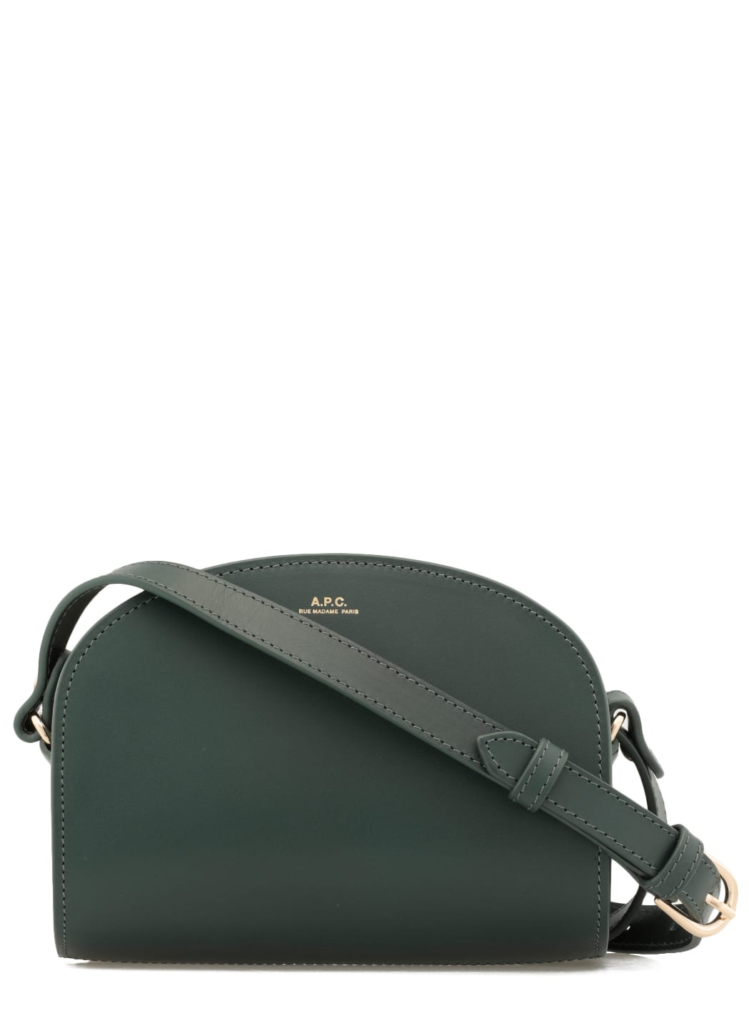 A.p.c. Leather Crossbody Bag In Vert Sapin