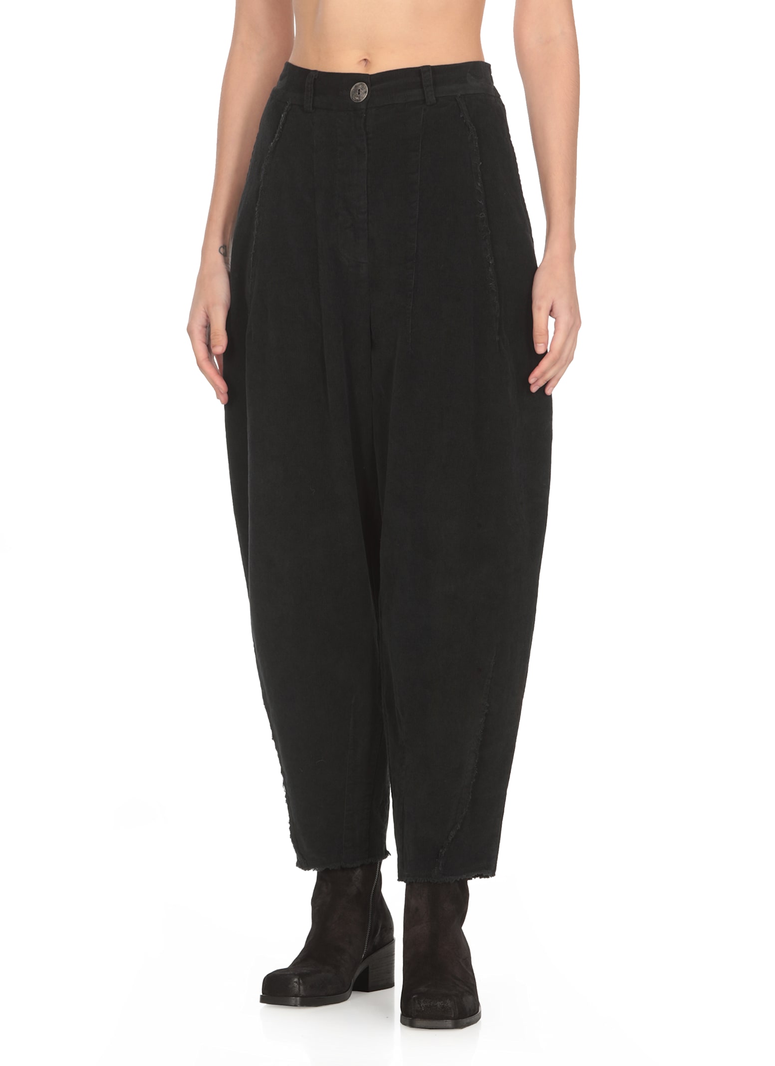 Shop Sanctamuerte Cotton Pants In Black