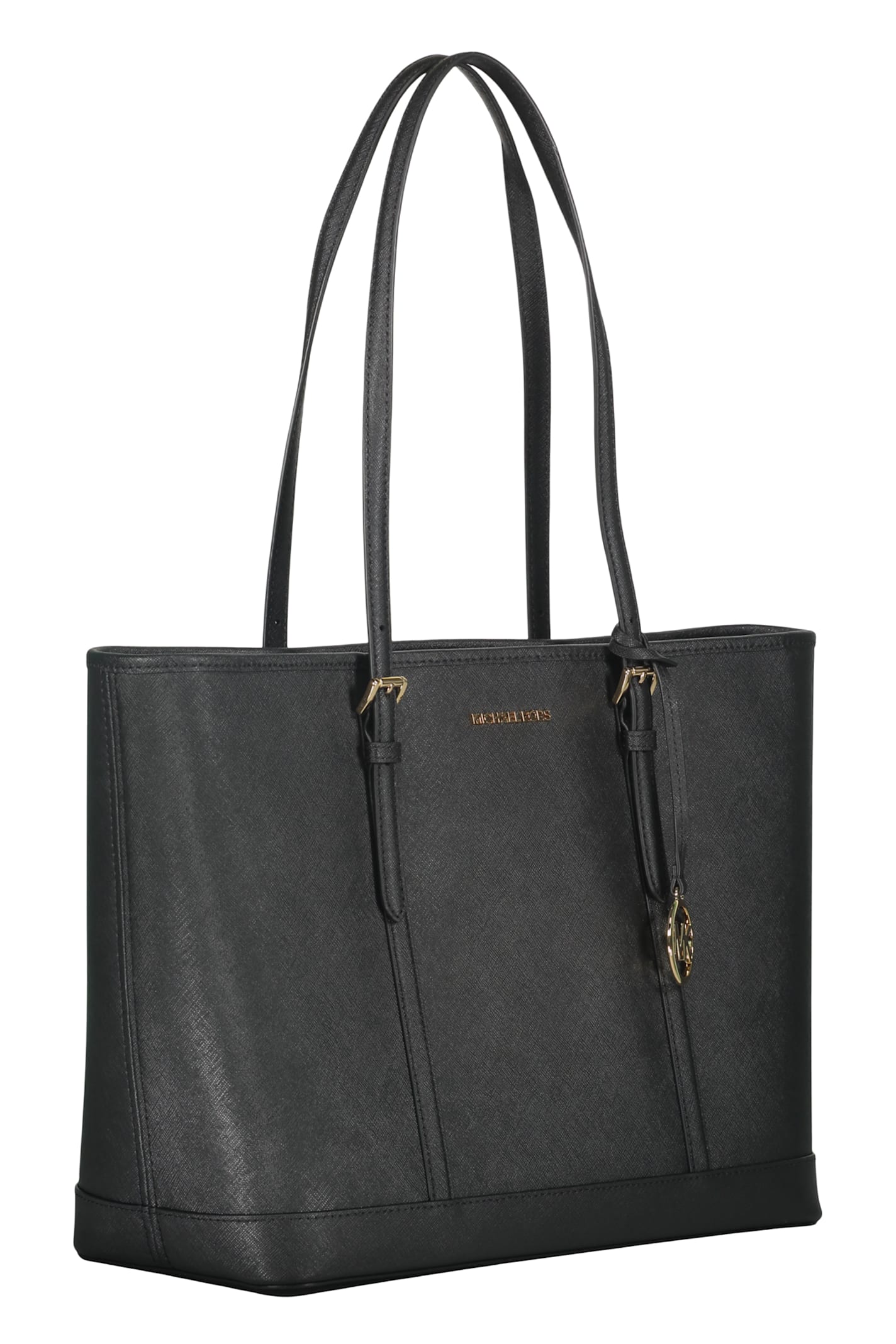 Michael Kors Leather Tote In Black