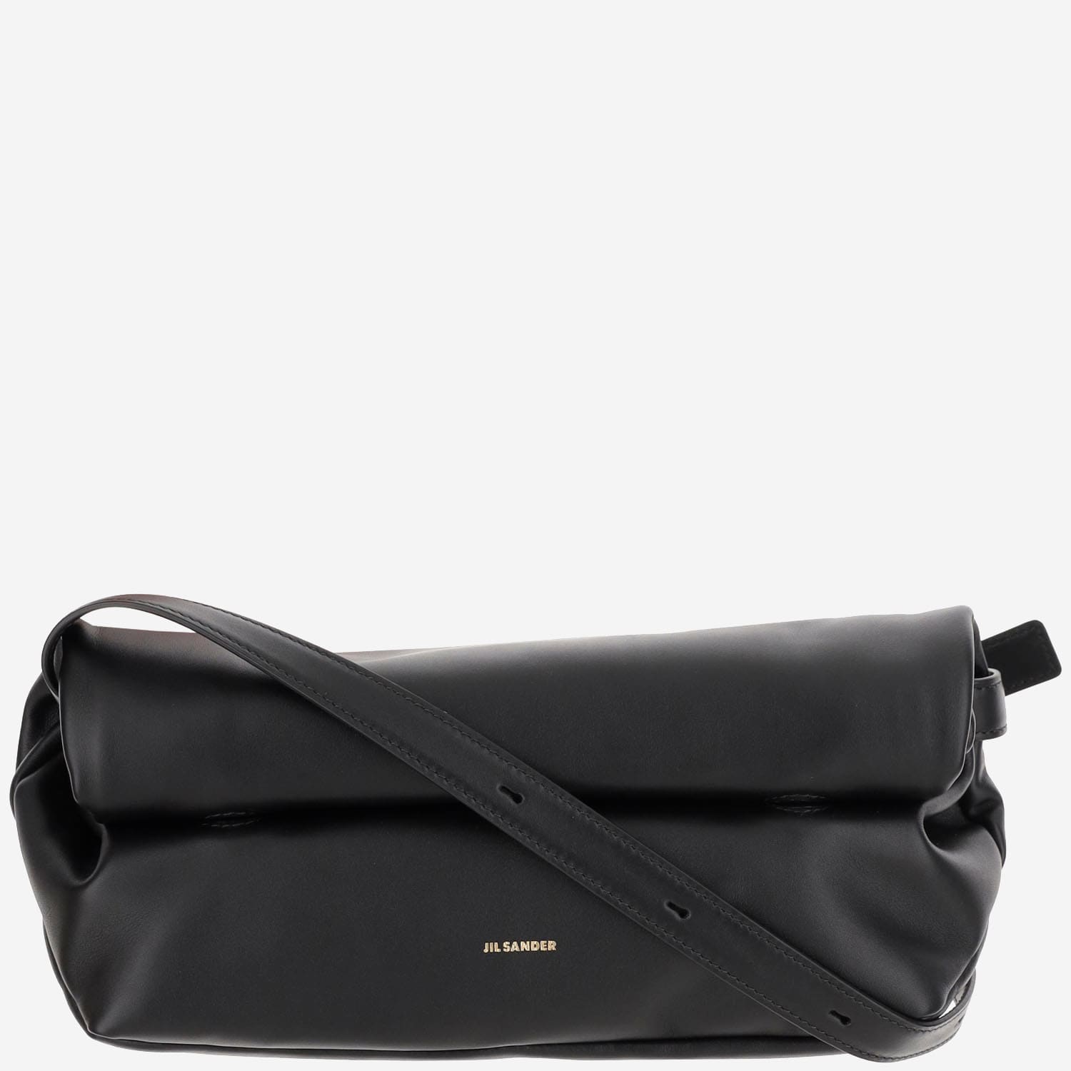 Shop Jil Sander Small Rollup Shoulder Bag In Black