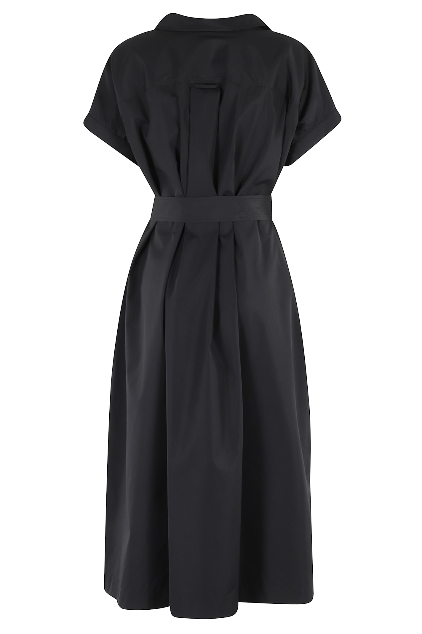 Aspesi Maxi Dress With Side Slits In Nero