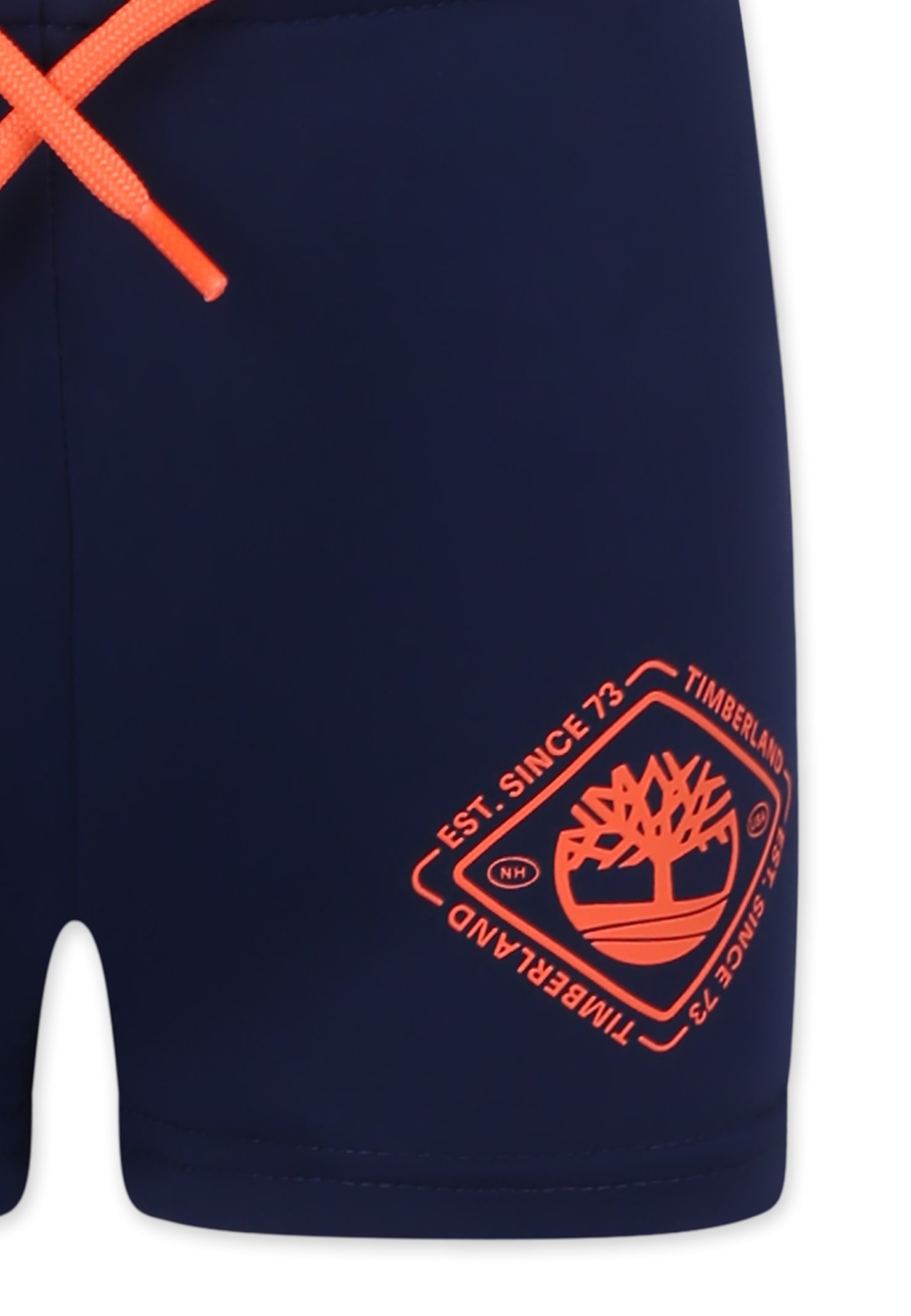 Timberland Blue Swim Shorts For Boy With Tree In Blue