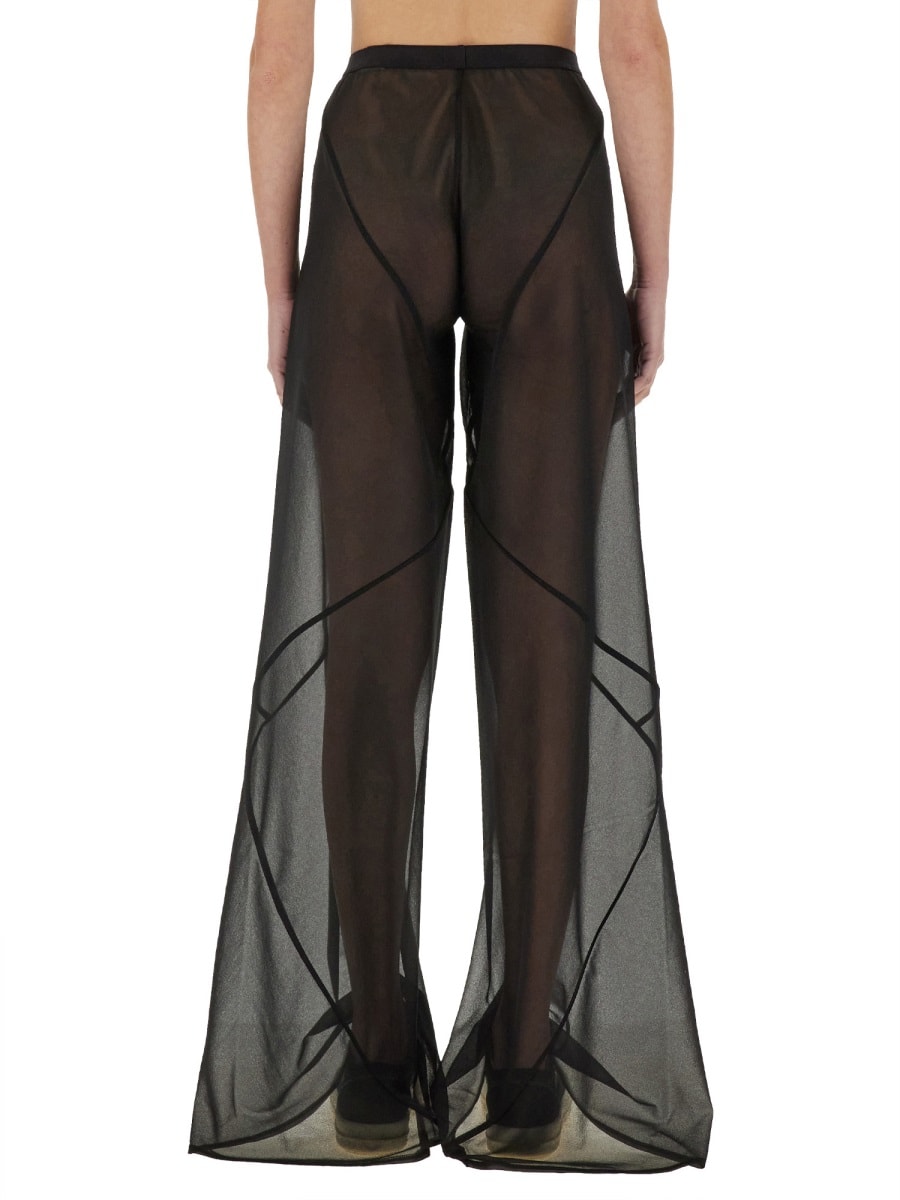Rick Owens Bias Farrah Sheer Wide-leg Trousers In Black