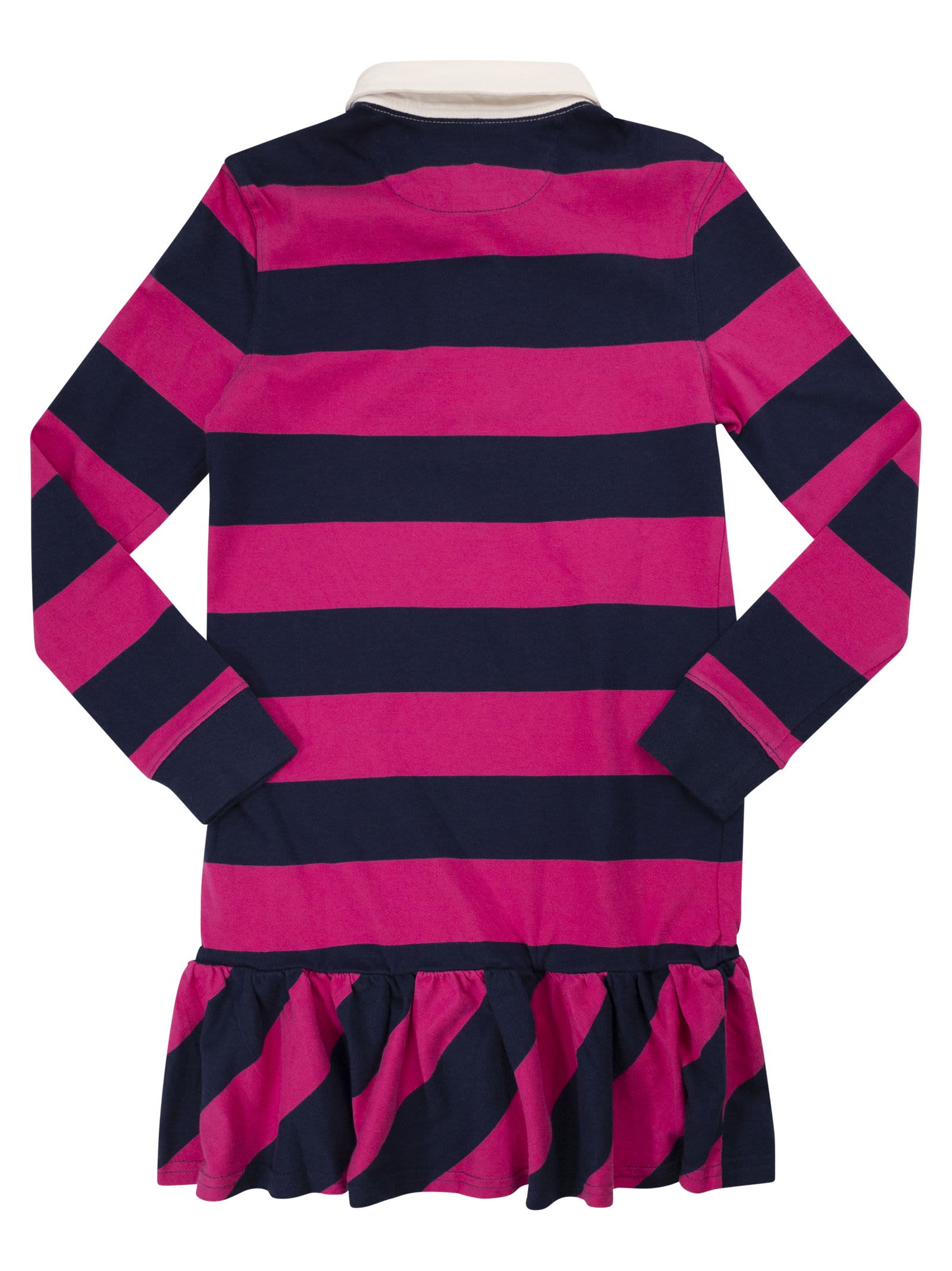 Polo Ralph Lauren Striped Stretch Piqué Polo Dress In Pink