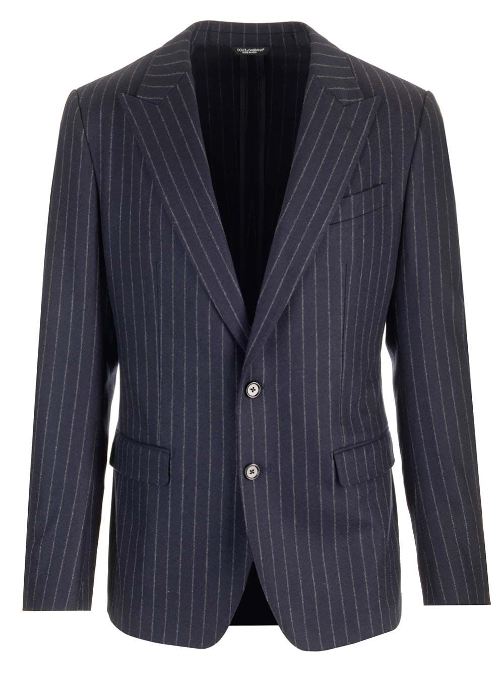 Shop Dolce & Gabbana Midnight Blue Virgin Wool Blazer