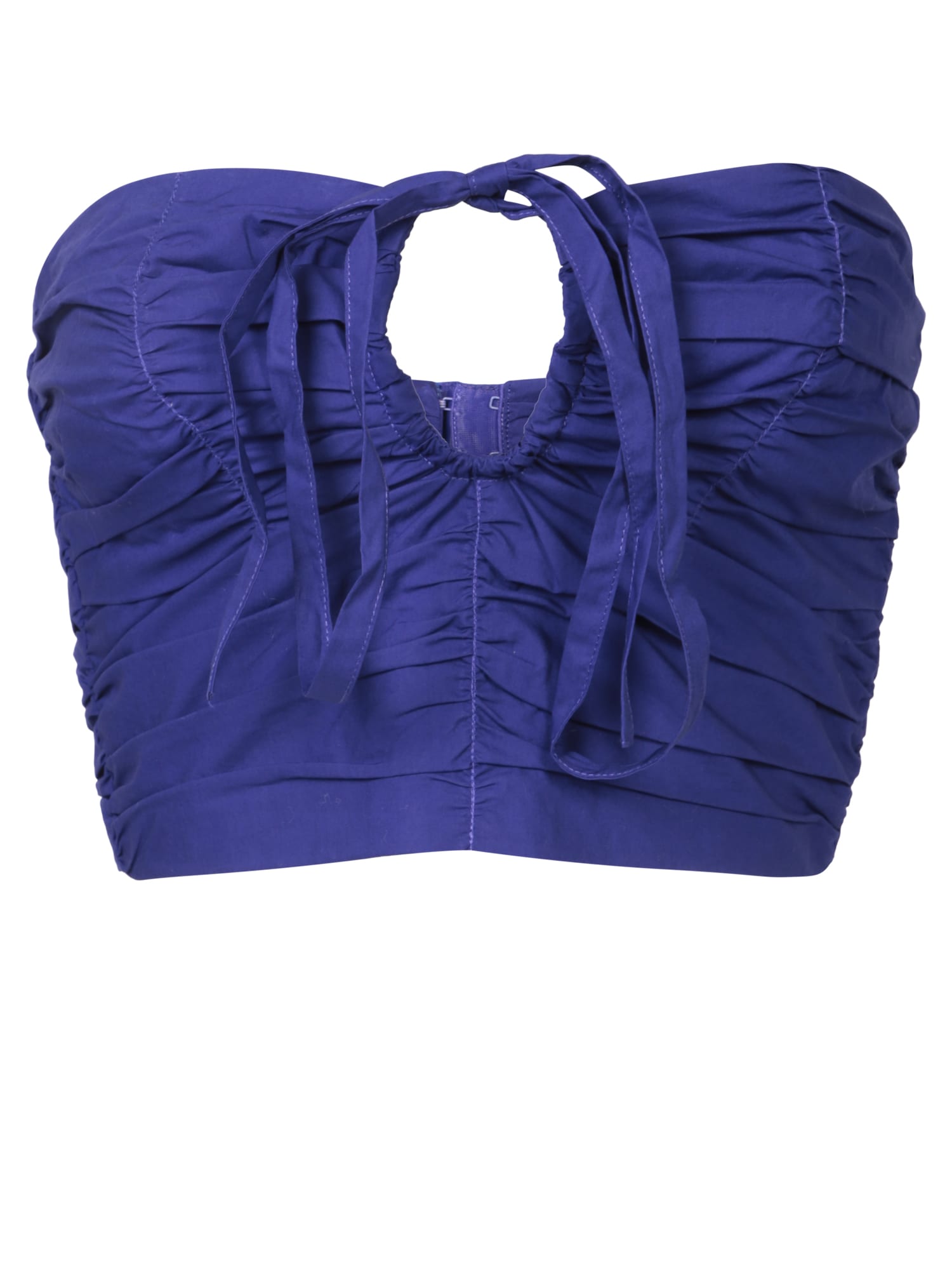 Shop Forte Forte Blue Poplin Bustier Top