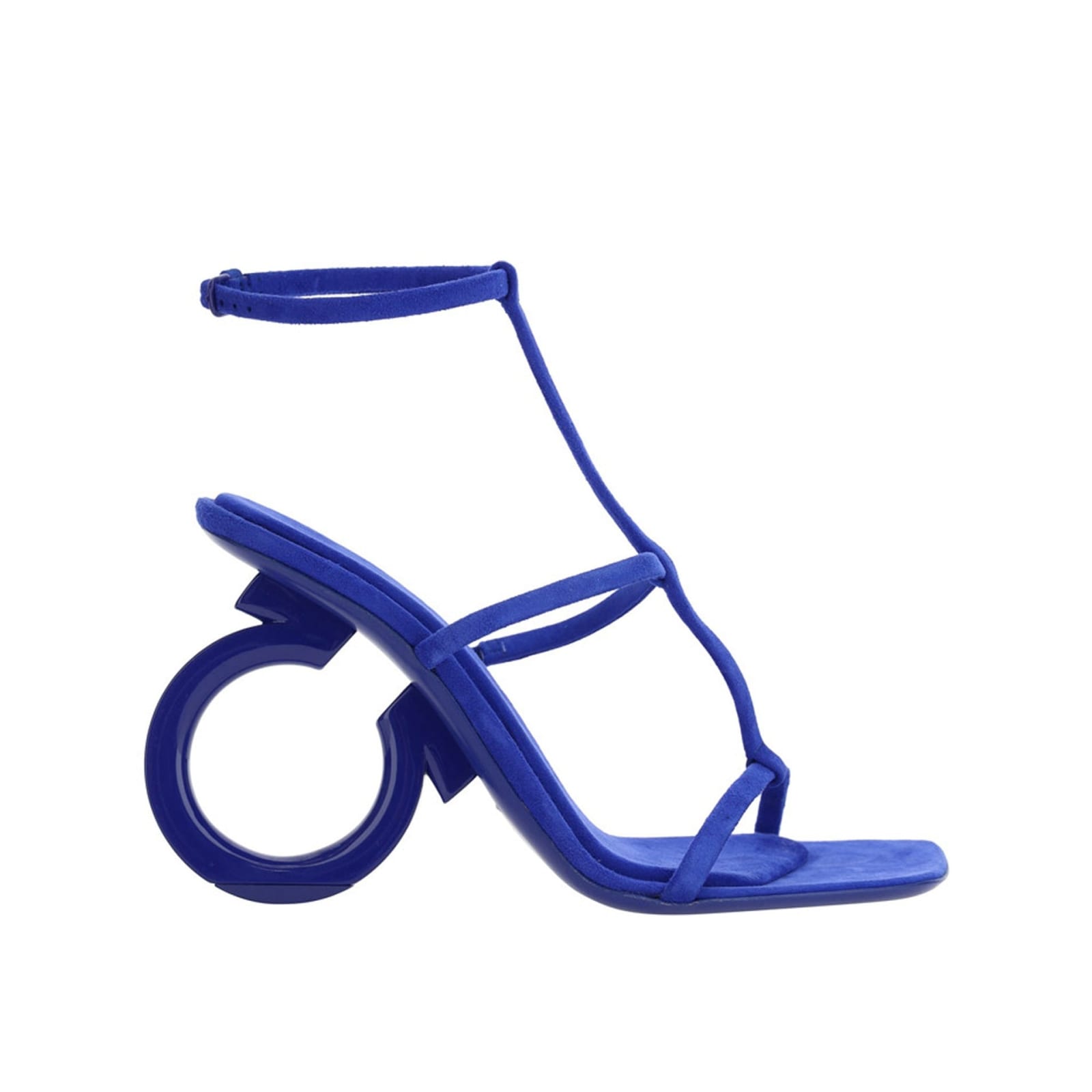 Shop Ferragamo Elina Leather Sandals In Blue